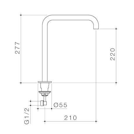 Caroma Urbane II Hob Swivel Outlet 220mm