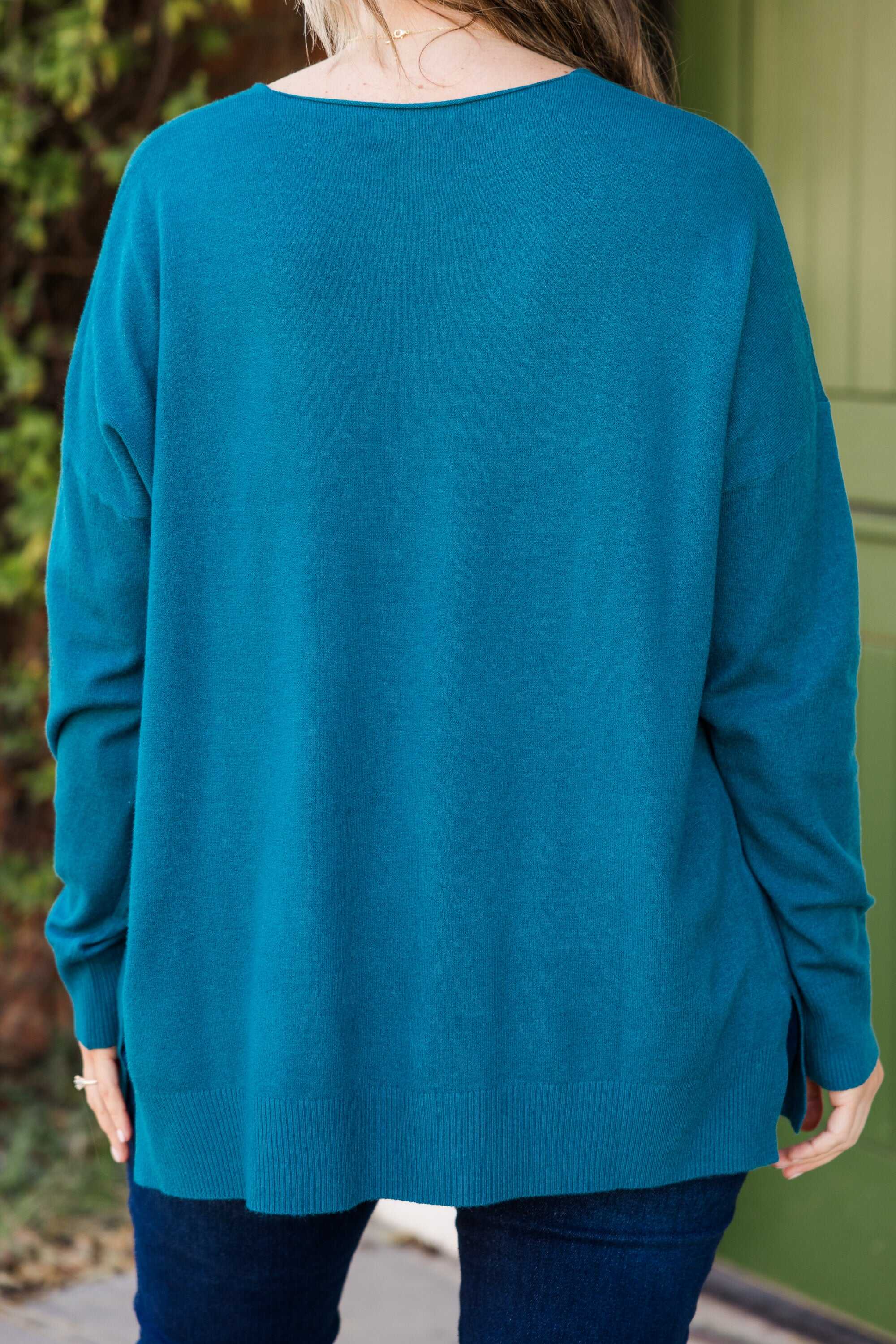 Miss Me Sweater, Heather Ocean Teal