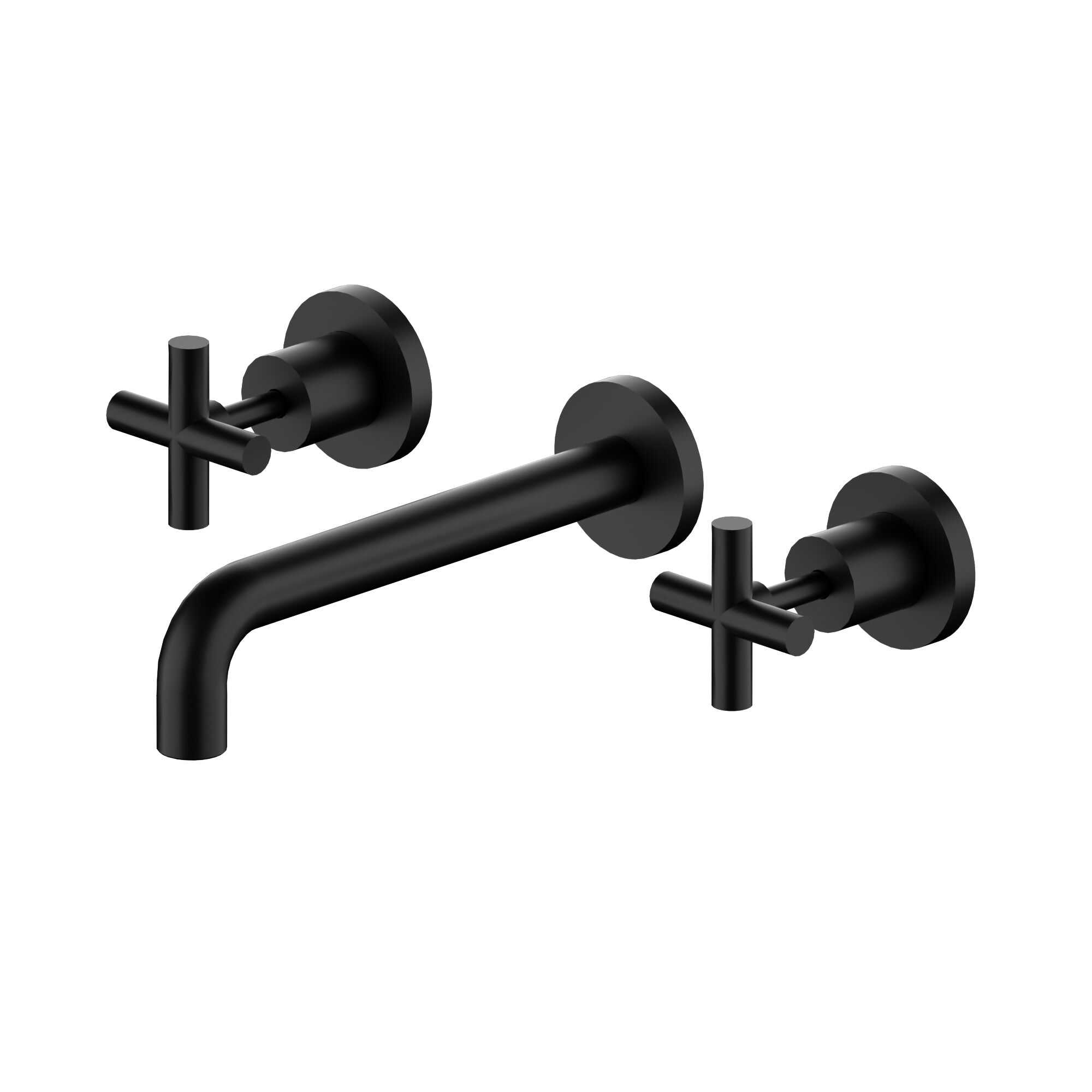 NERO X PLUS WALL BASIN SET 215MM MATTE BLACK