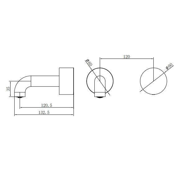 NERO KARA PROGRESSIVE WALL BASIN/BATH SET 120MM BRUSHED NICKEL