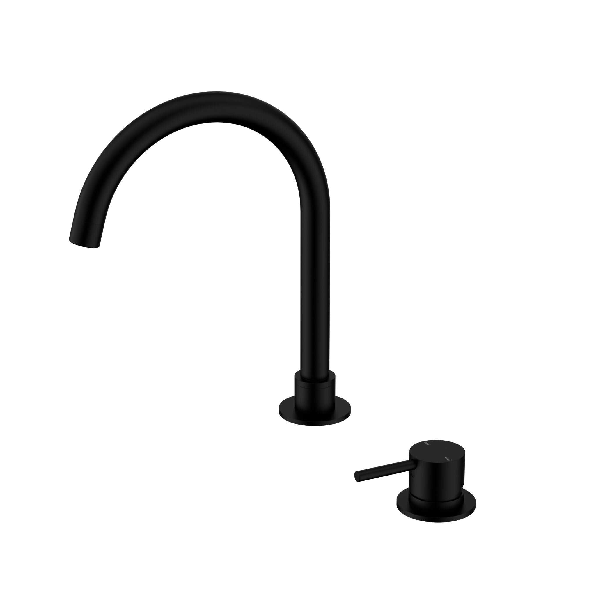 NERO MECCA HOB BASIN MIXER ROUND SWIVEL SPOUT MATTE BLACK