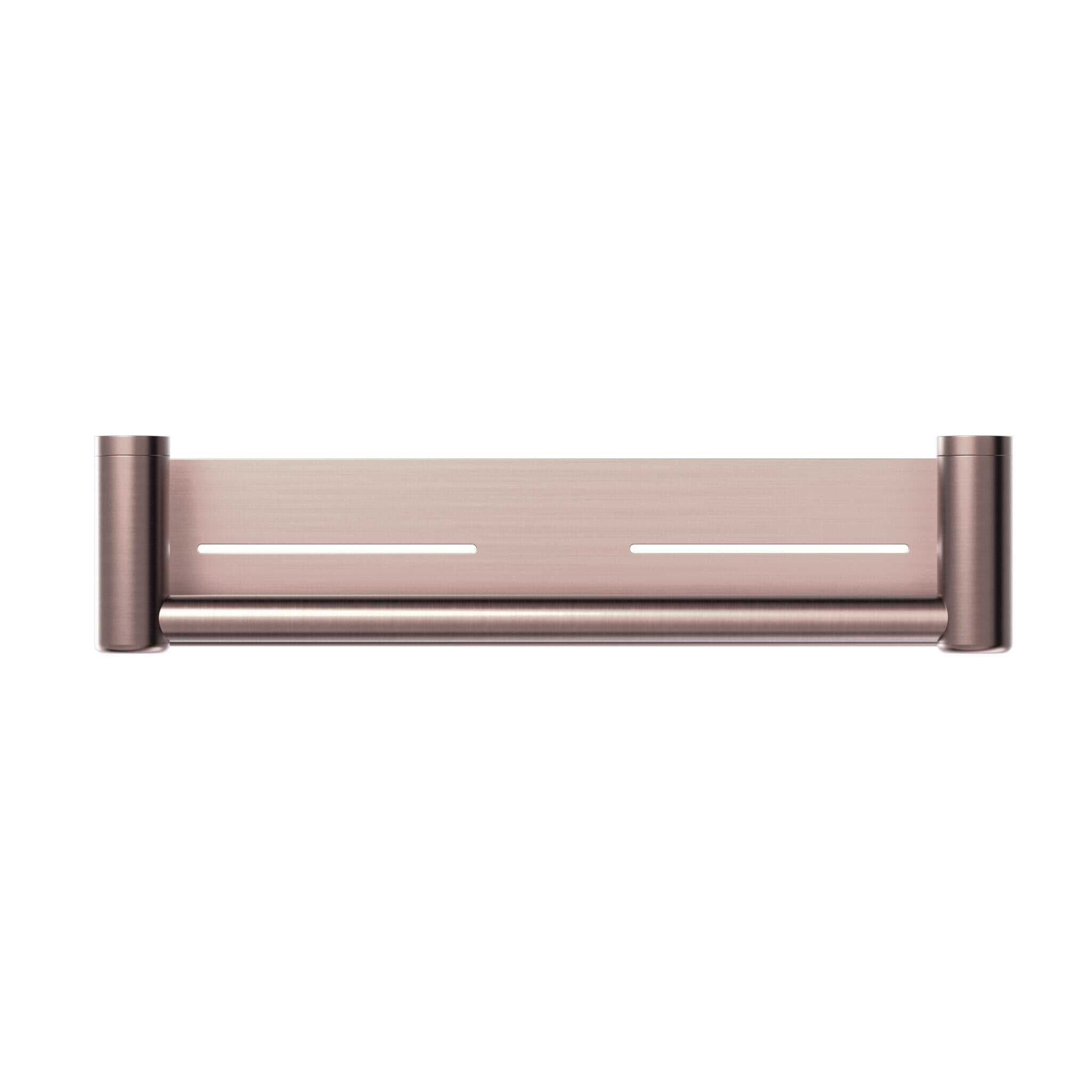 NERO MECCA CARE 25MM GRAB RAIL WITH SHELF 450MM BRUSHED BRONZE