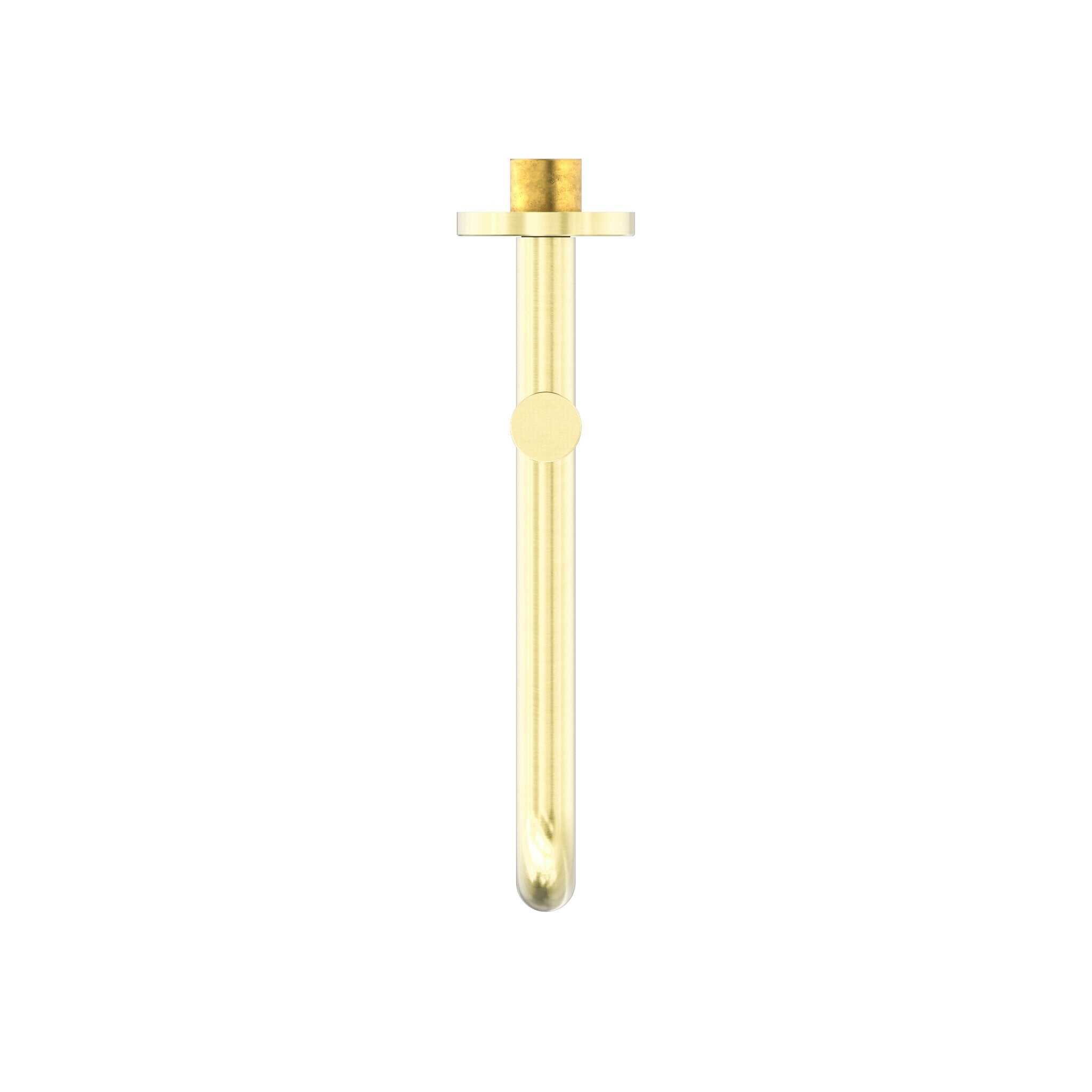 NERO MECCA WALL MOUNTED SWIVEL BASIN/BATH SPOUT ONLY 225MM BRUSHED GOLD