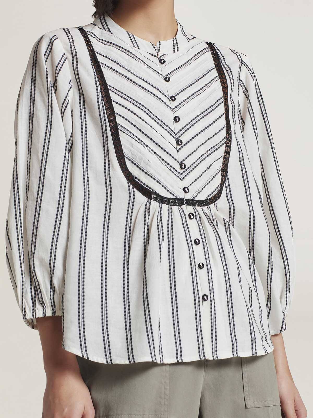 Cream Stripe Blouse