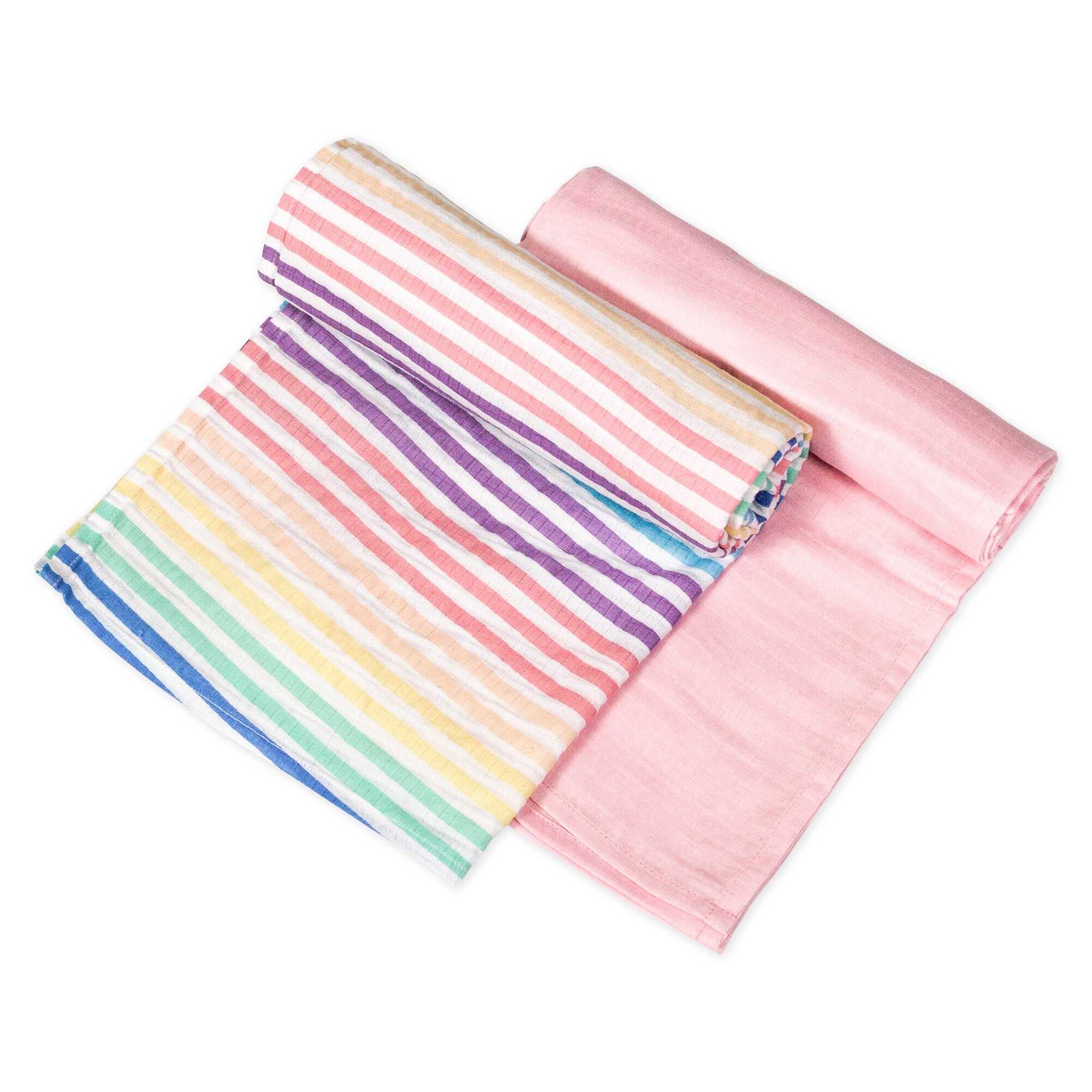 SNUGGLE TIME 2-Pack Organic Cotton Swaddle Blankets Gift Set