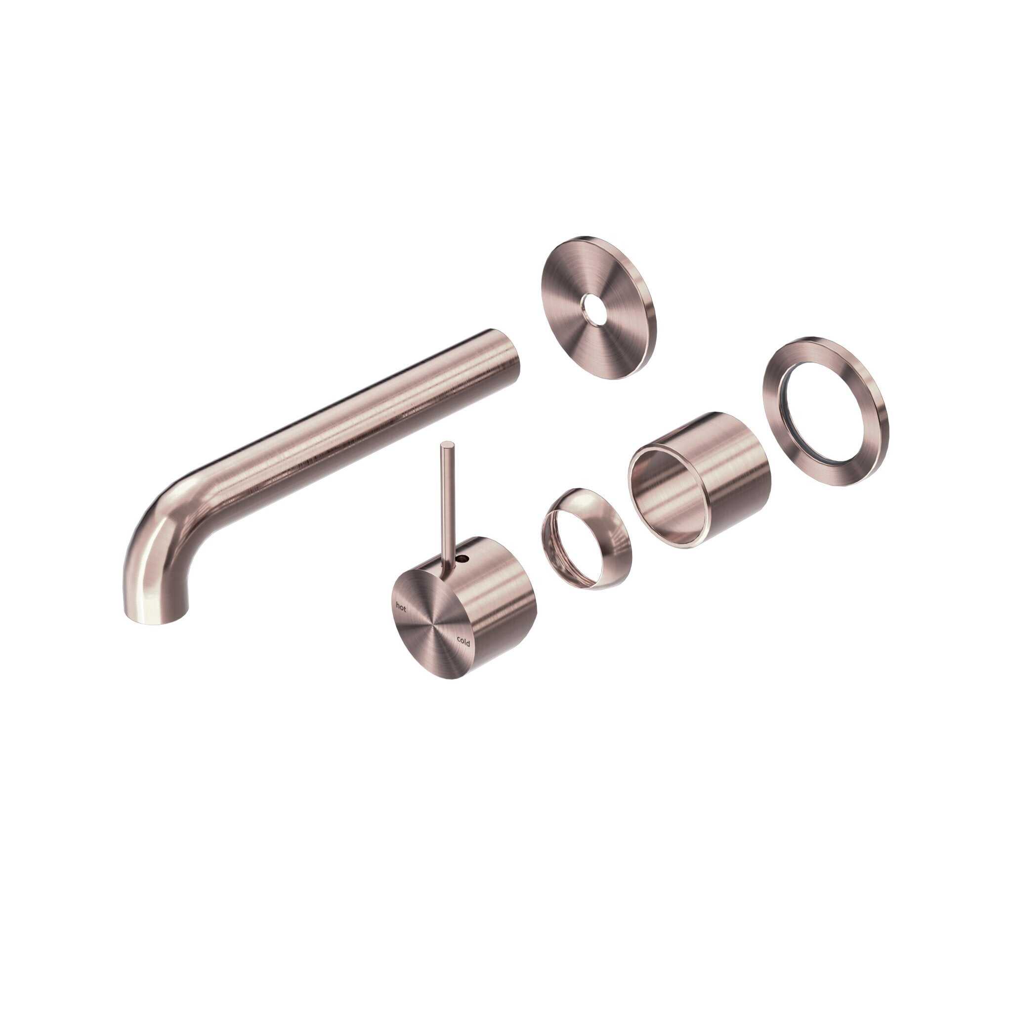 NERO MECCA WALL BASIN/BATH MIXER SEPARETE BACK PLATE HANDLE UP 185MM TRIM KITS ONLY BRUSHED BRONZE