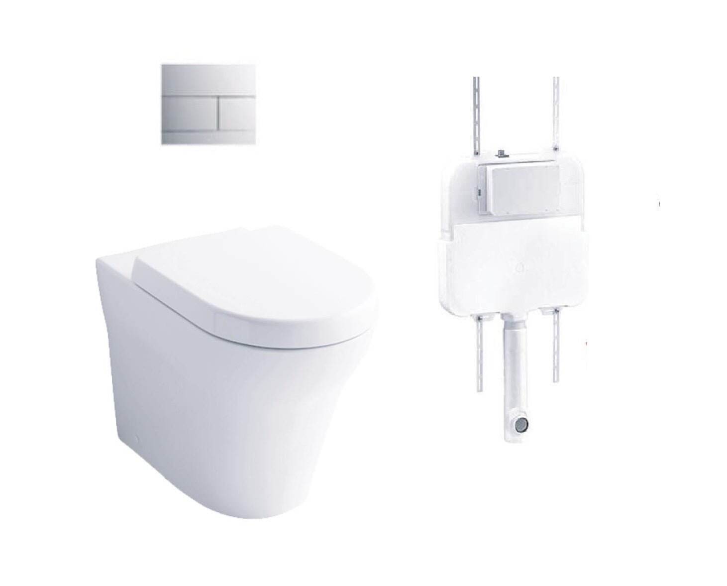 TOTO MH Wall Faced Toilet and D Shape Soft Close Seat