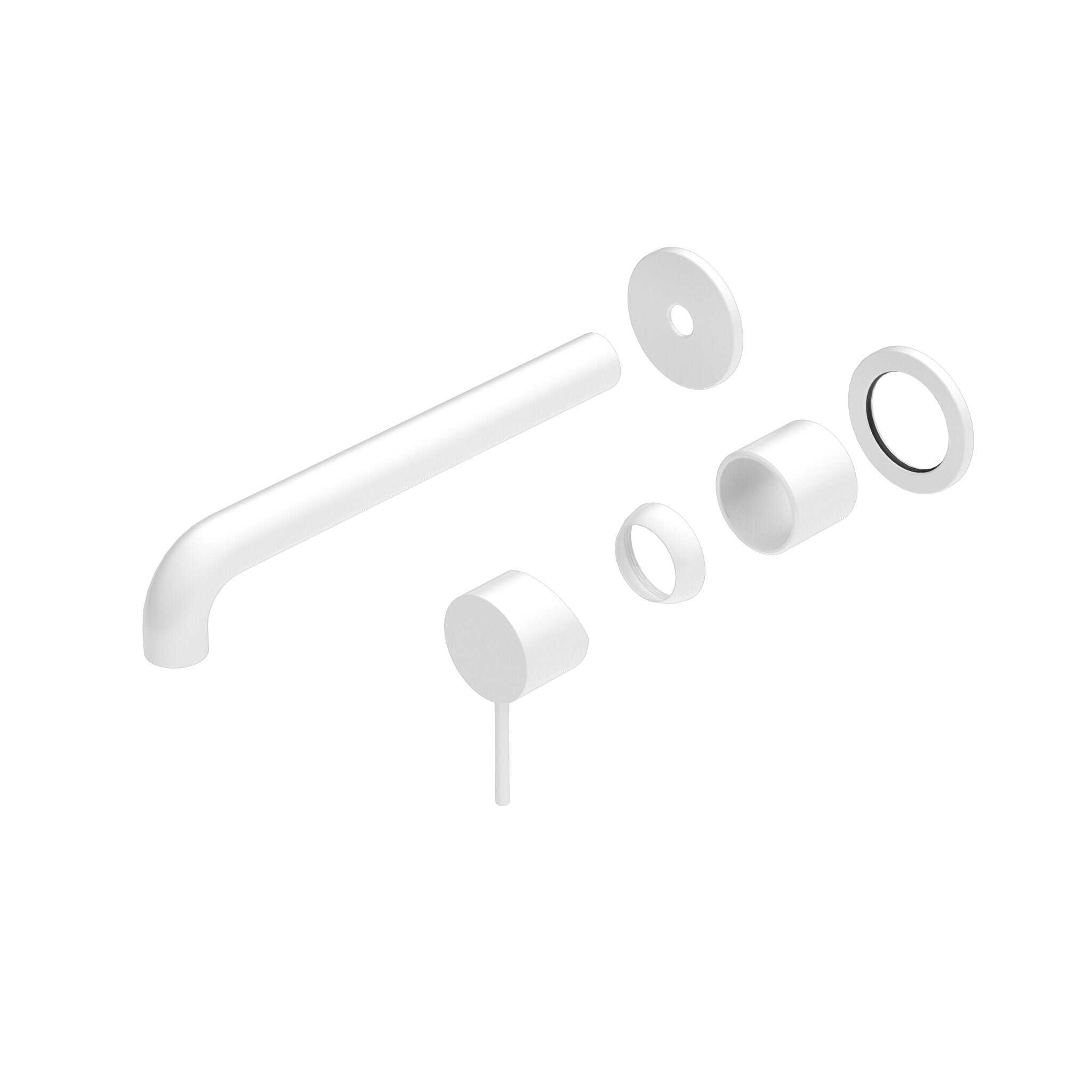 NERO MECCA WALL BASIN/BATH MIXER SEPARETE BACK PLATE 230MM TRIM KITS ONLY MATTE WHITE