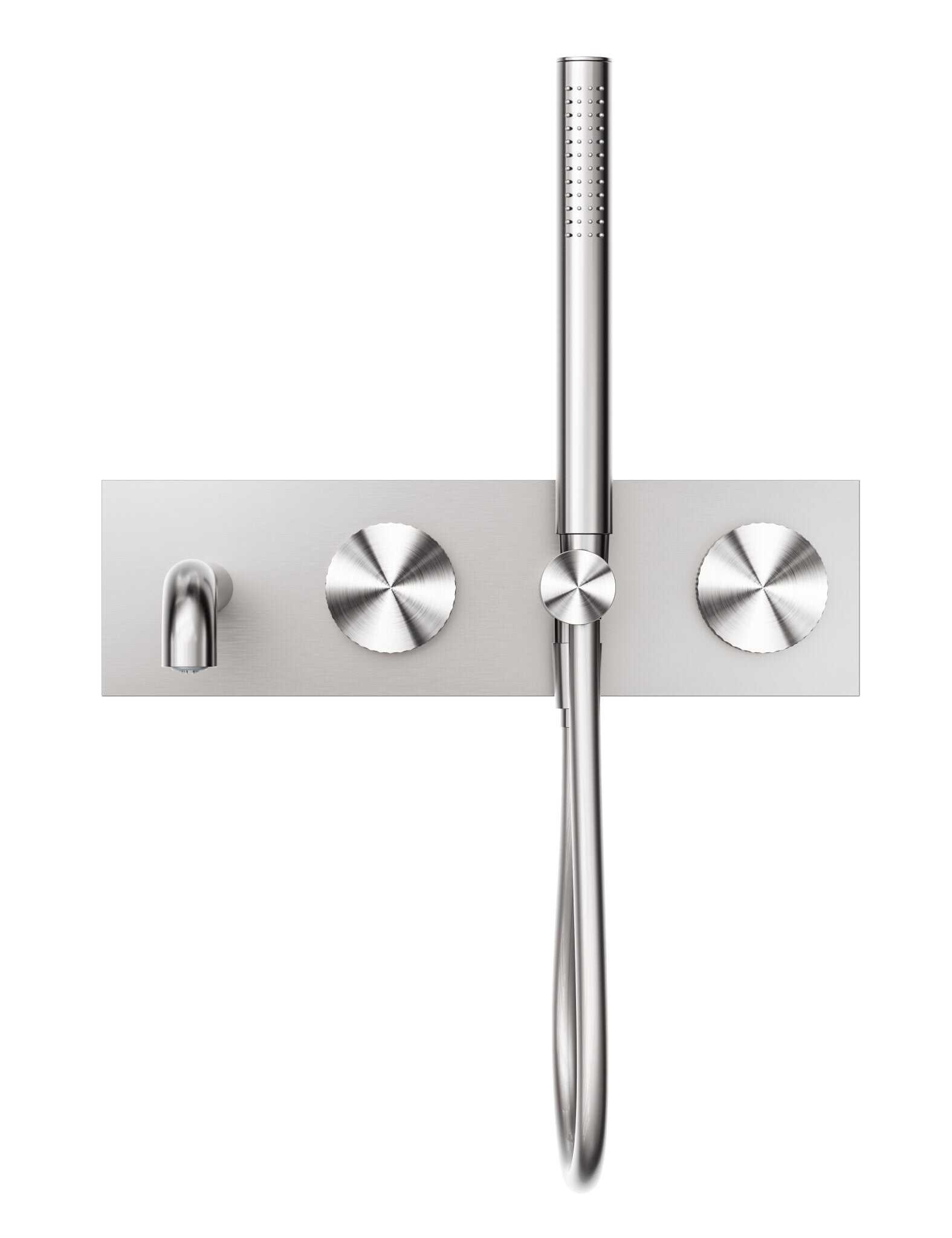 NERO OPAL PROGRESSIVE SHOWER SYSTEM WITH SPOUT 250MM BRUSHED NICKEL