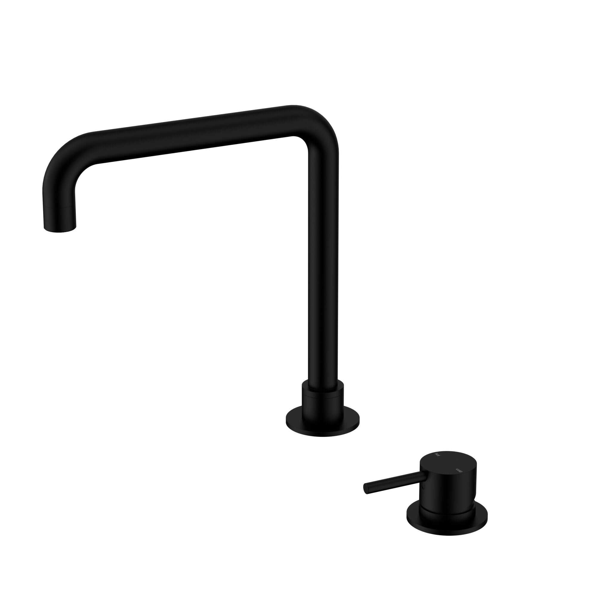 NERO MECCA HOB BASIN MIXER SQUARE SWIVEL SPOUT MATTE BLACK