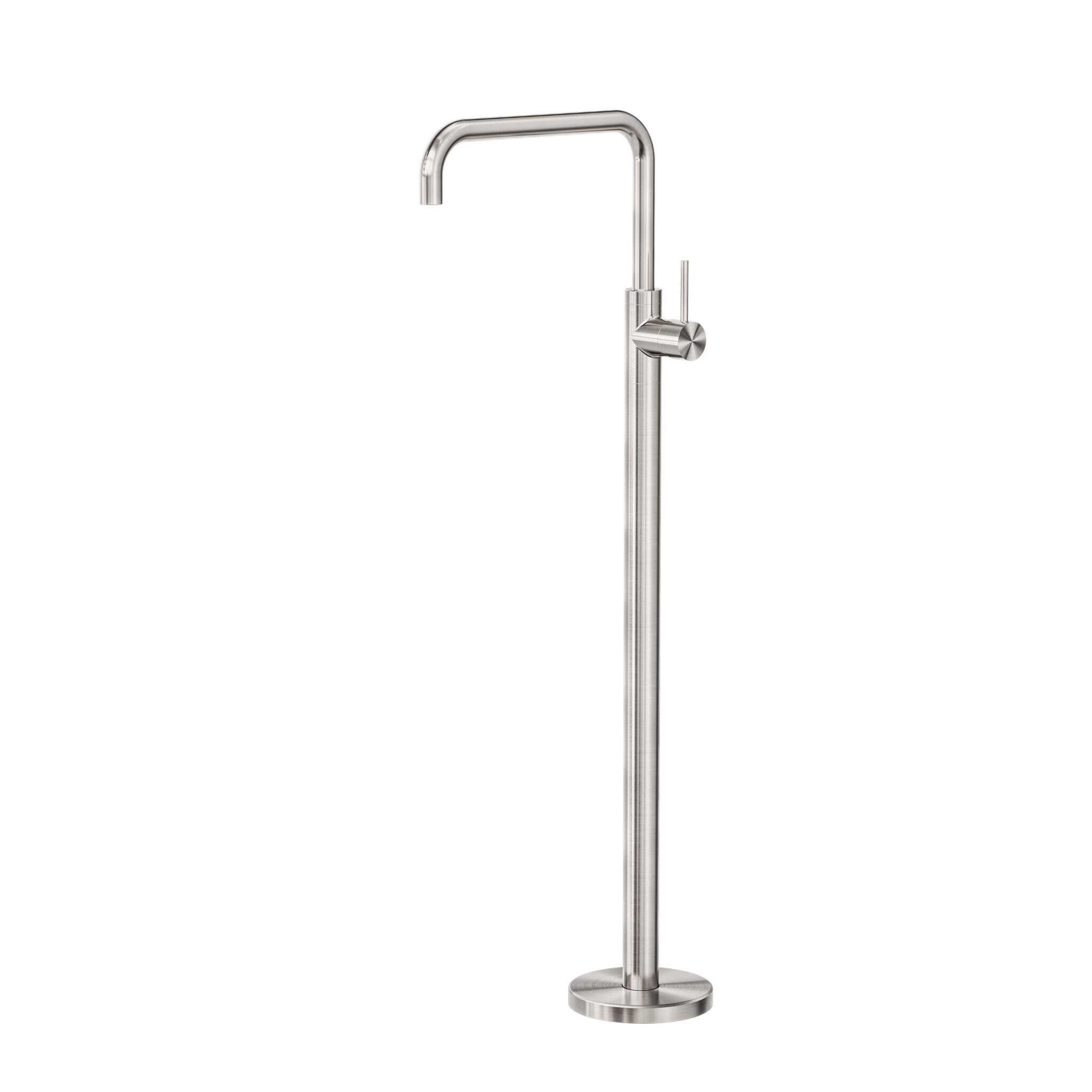 NERO MECCA FREESTANDING BATH MIXER SQUARE SHAPE BRUSHED NICKEL