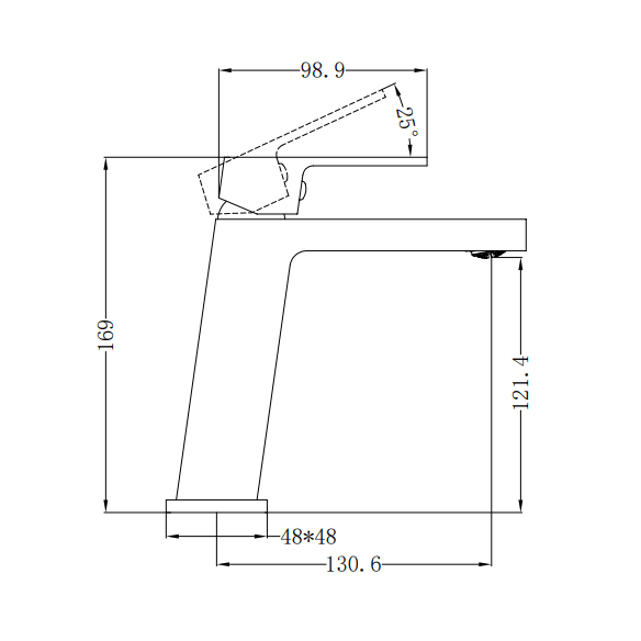 NERO CELIA BASIN MIXER ANGLE SPOUT CHROME