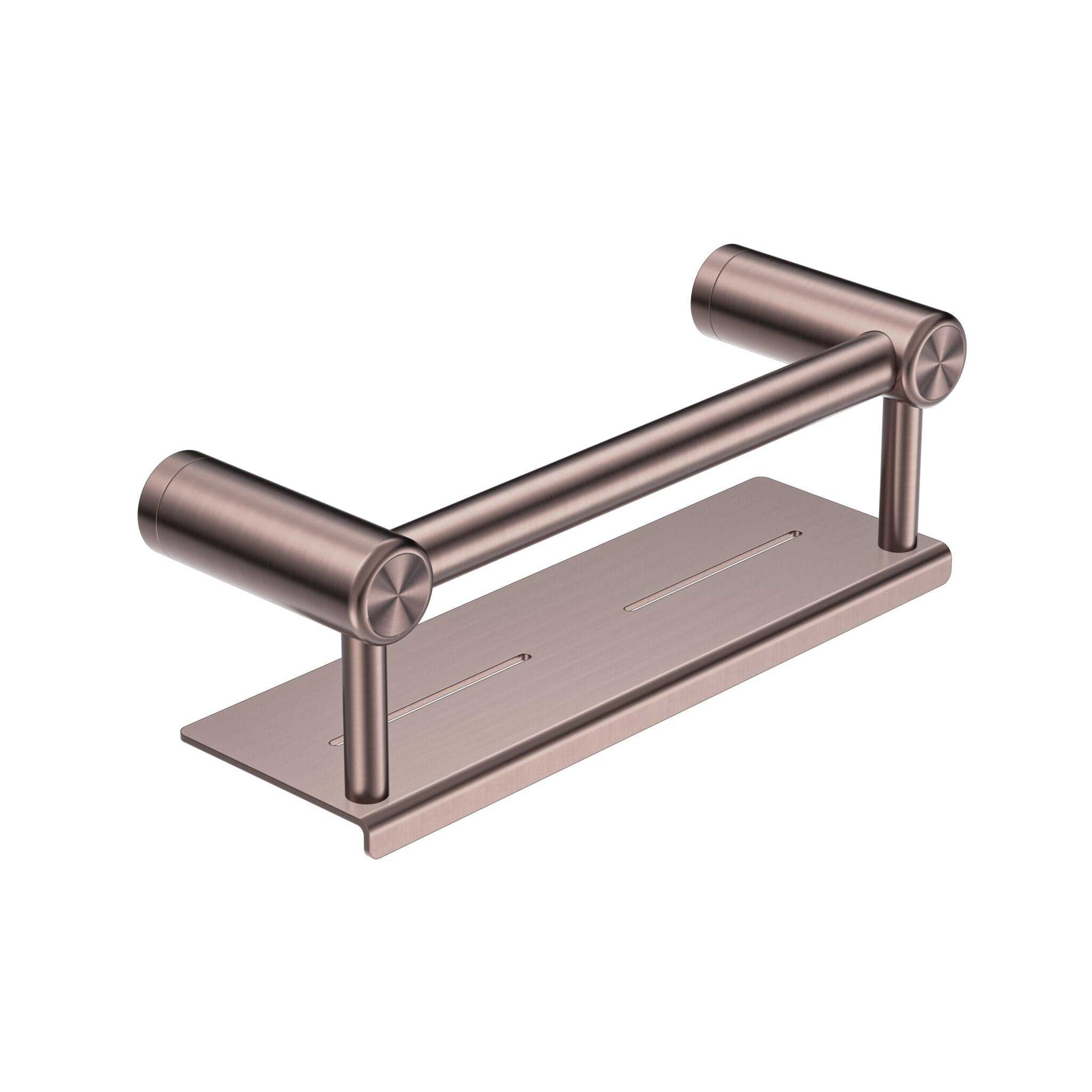 25MM GRAB RAIL WITH SHELF 300MM BRUSHED BRONZE