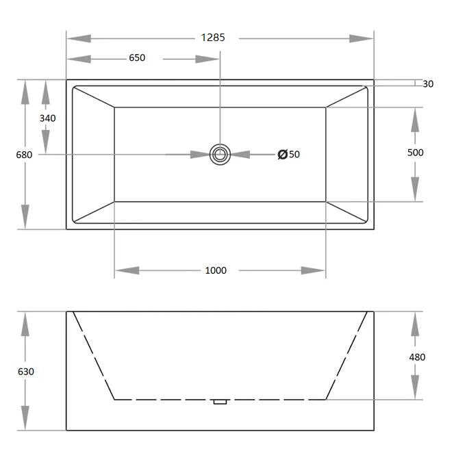 Milano Multi 1200/1300/1400MM Corner Back to Wall Bath