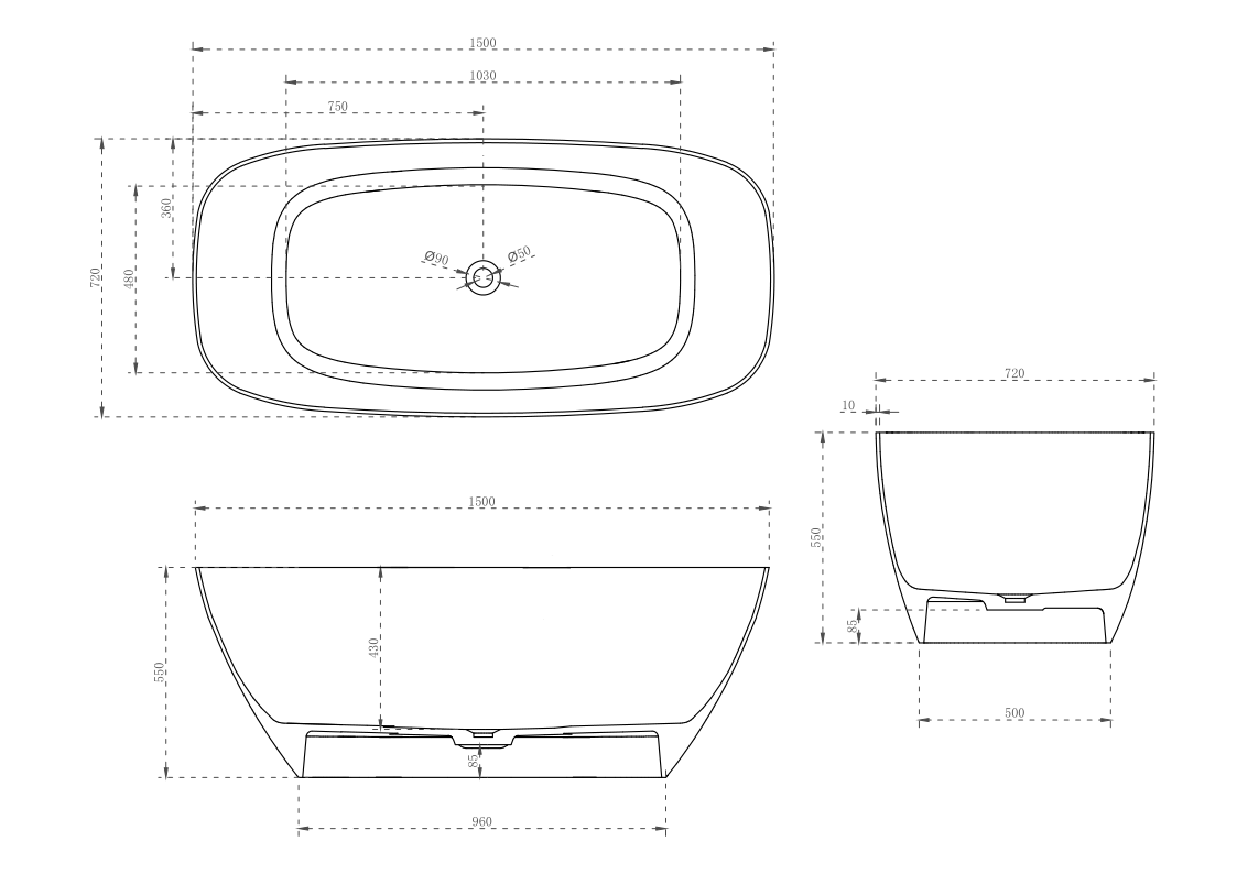 Surface Stone Bathtub