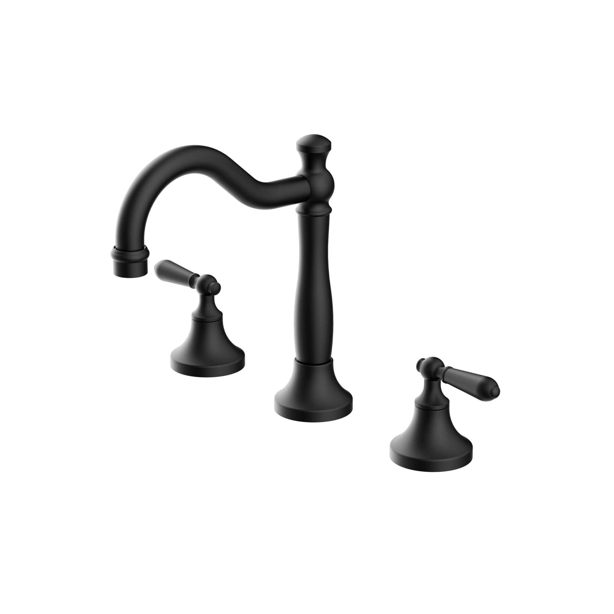 NERO YORK BASIN SET WITH METAL LEVER MATTE BLACK