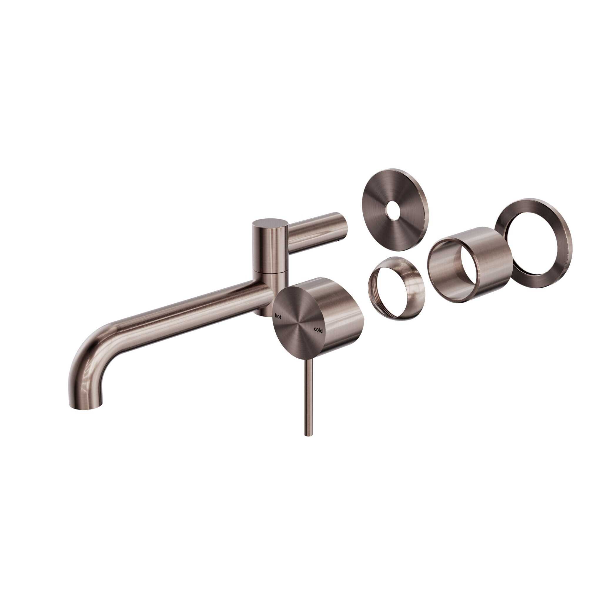 NERO MECCA WALL BASIN/BATH MIXER SWIVEL SPOUT 225MM TRIM KITS ONLY BRUSHED BRONZE