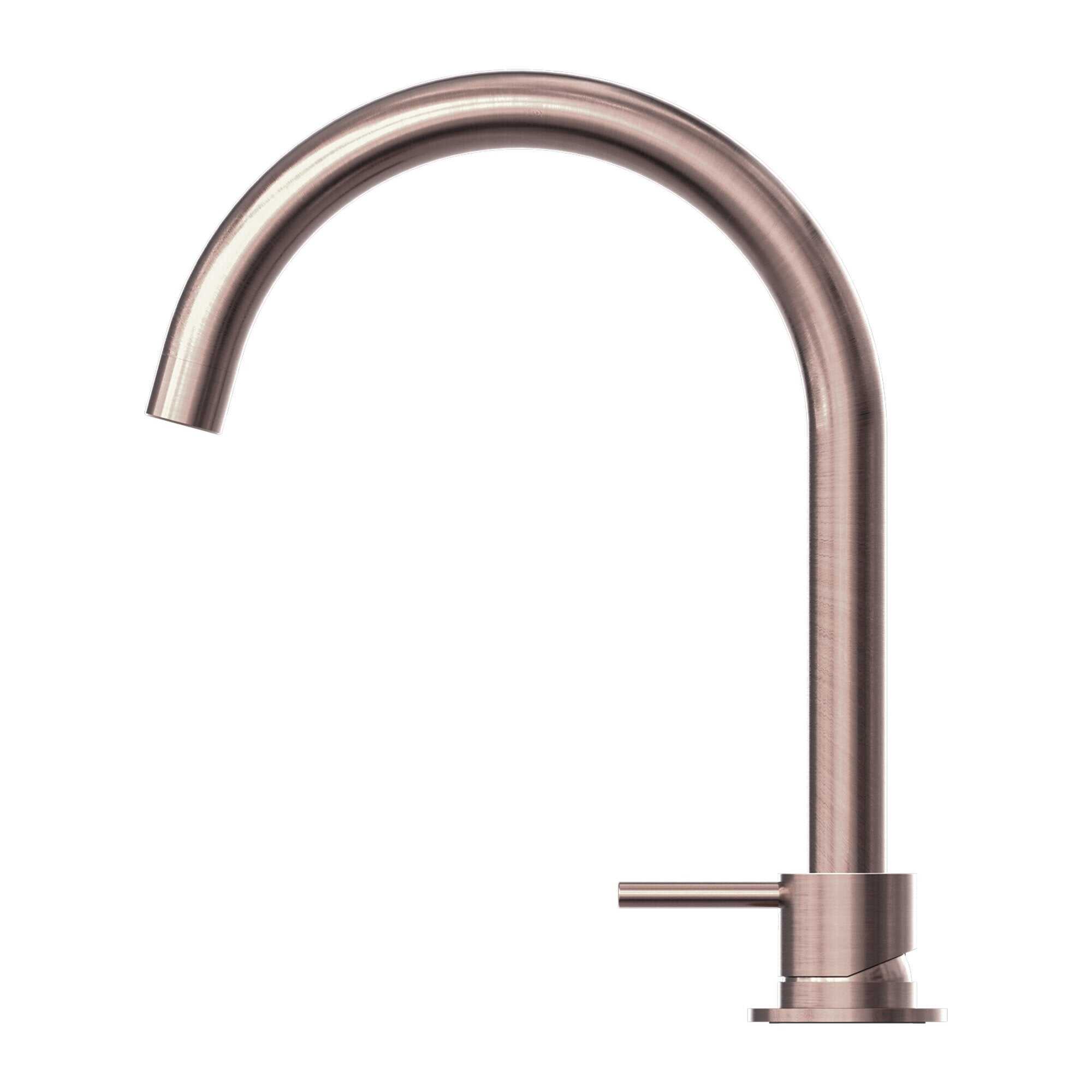 NERO MECCA HOB BASIN MIXER ROUND SWIVEL SPOUT BRUSHED BRONZE