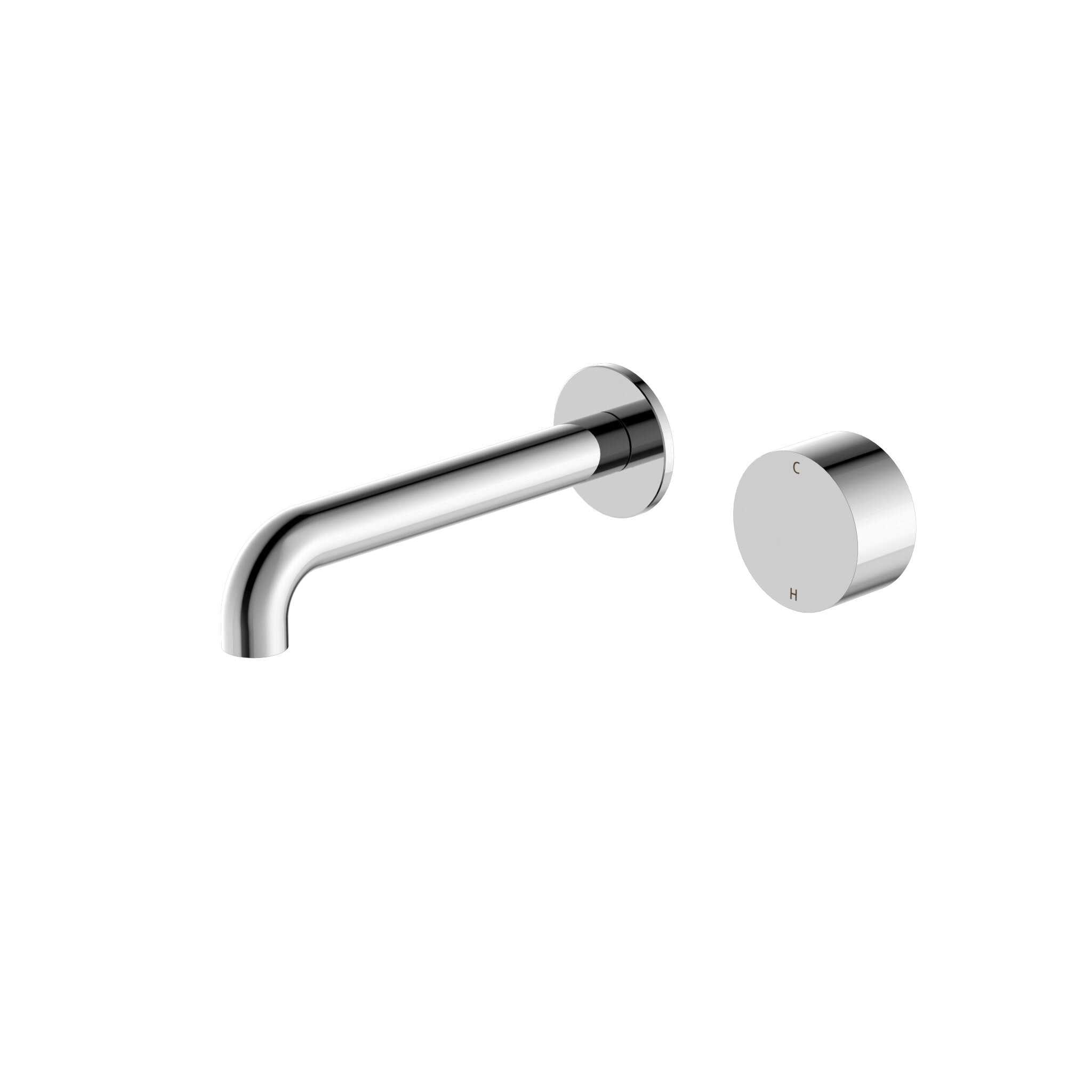 NERO KARA PROGRESSIVE WALL BASIN/BATH SET 230MM CHROME