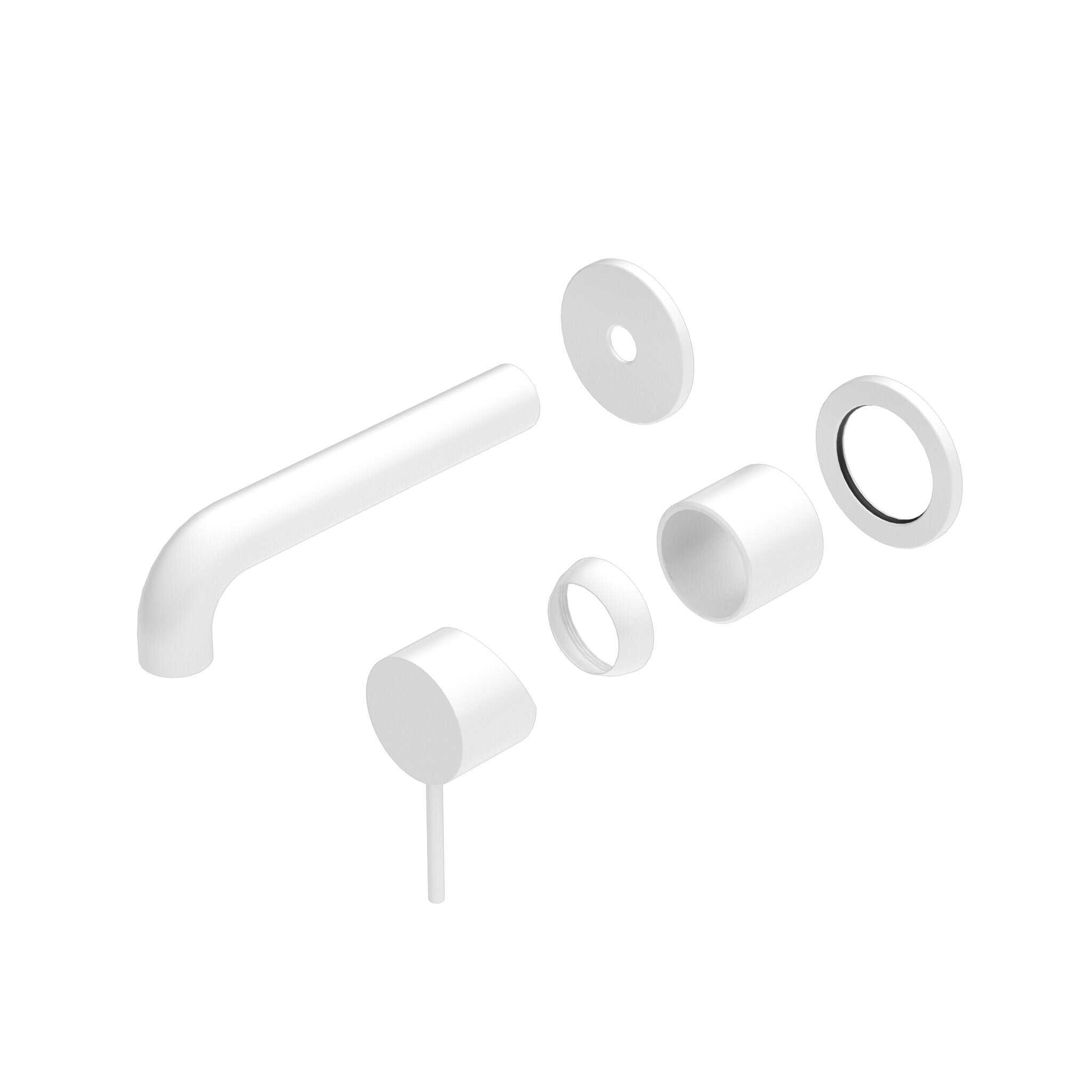 NERO MECCA WALL BASIN/BATH MIXER SEPARETE BACK PLATE 160MM TRIM KITS ONLY MATTE WHITE