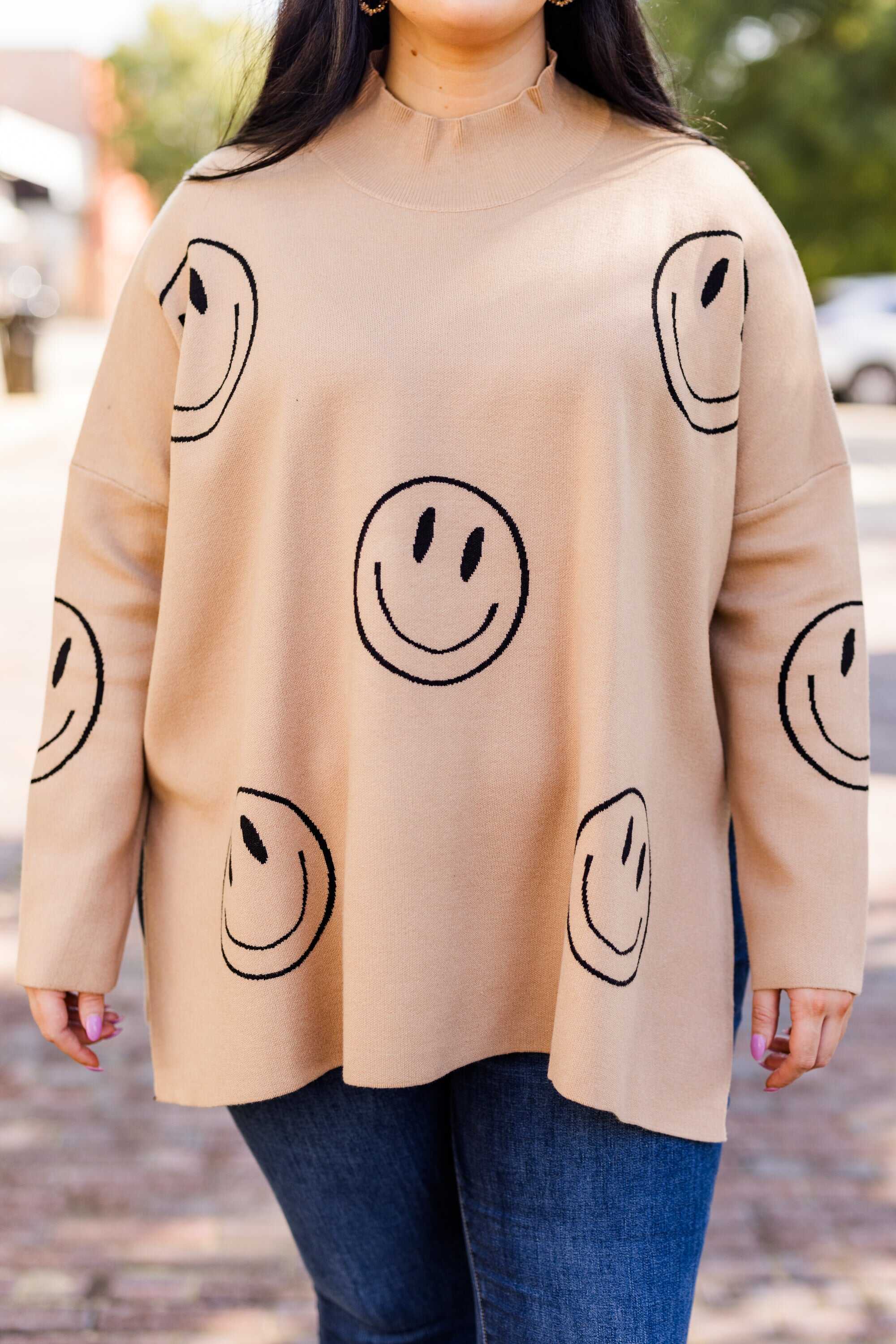 Smile Today Sweater, Mocha