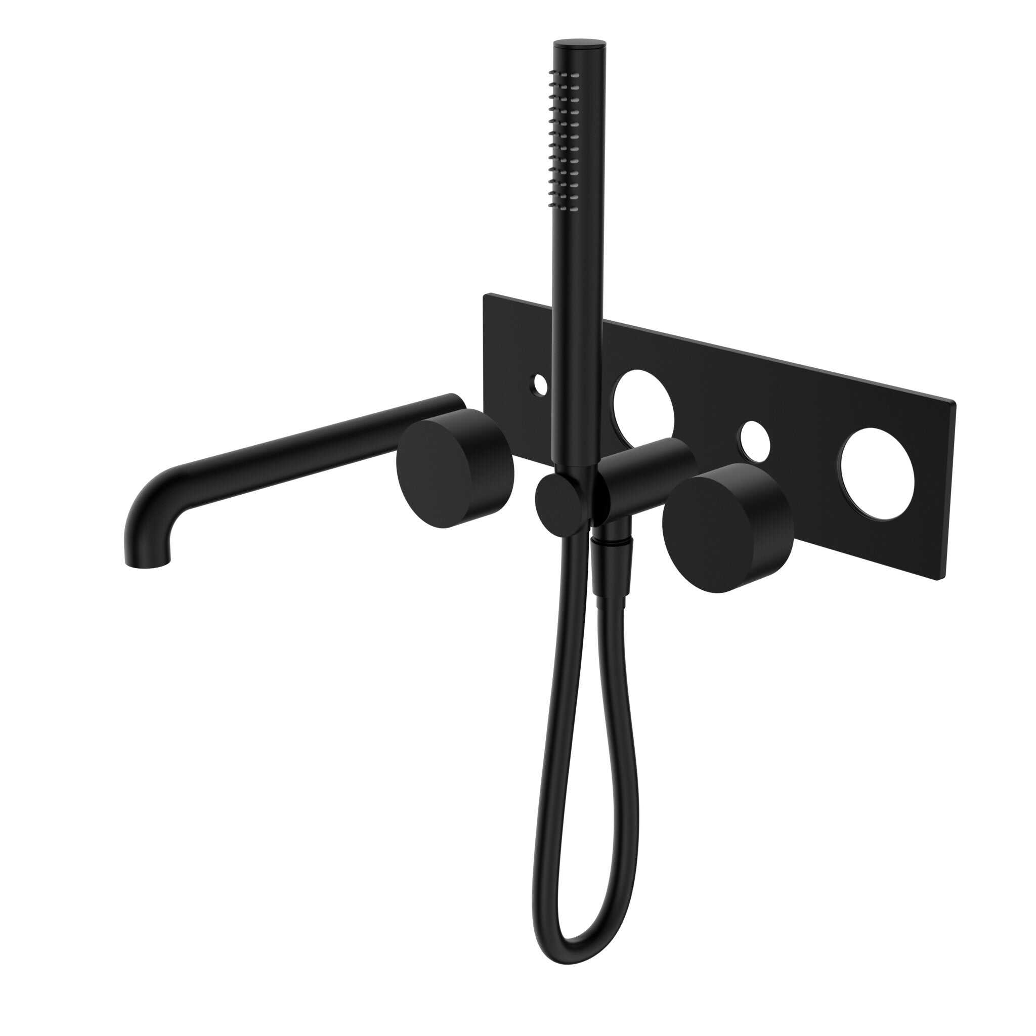 NERO KARA PROGRESSIVE SHOWER SYSTEM WITH SPOUT 230MM TRIM KITS ONLY MATTE BLACK