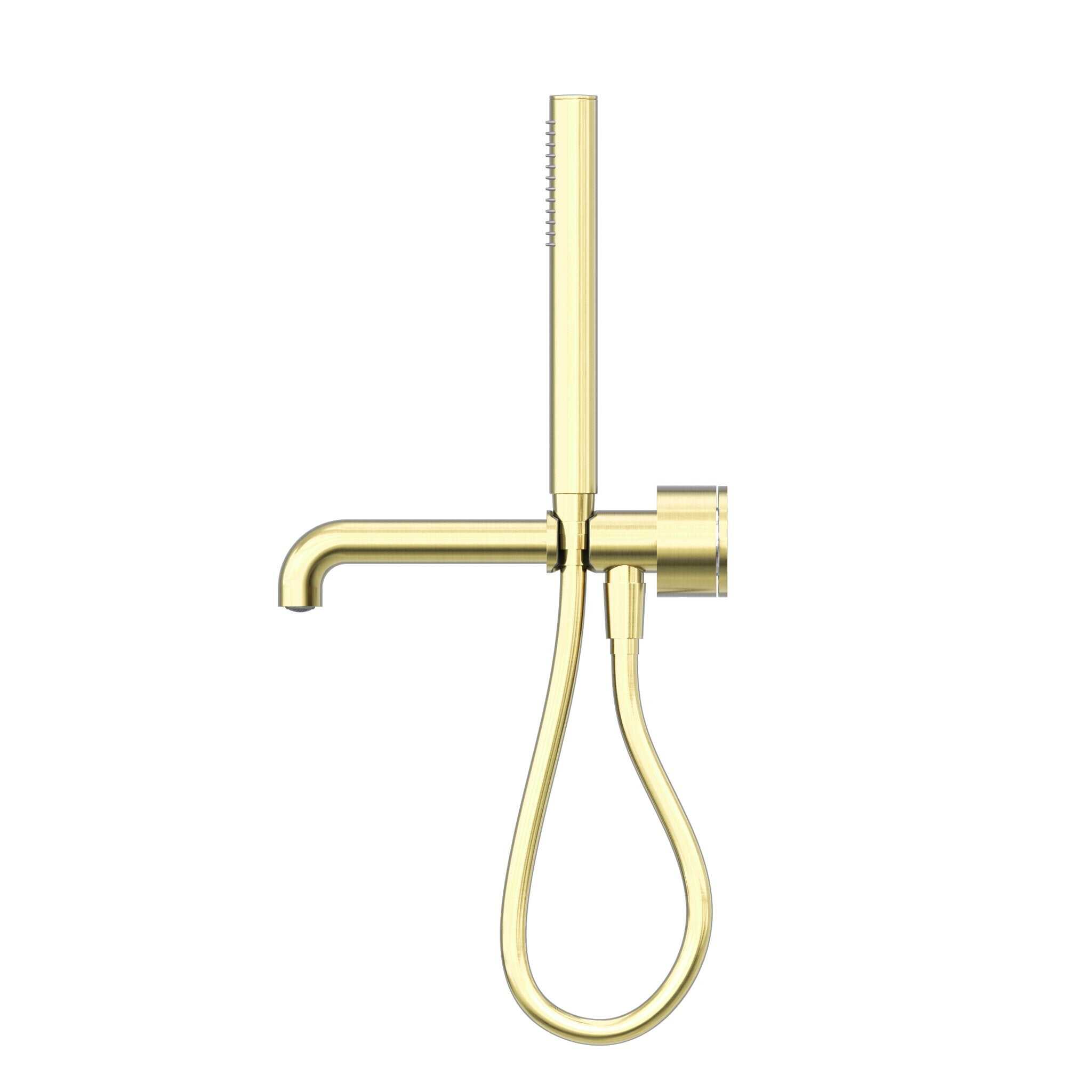 NERO KARA PROGRESSIVE SHOWER SYSTEM SEPARATE PLATE WITH SPOUT 230MM BRUSHED GOLD