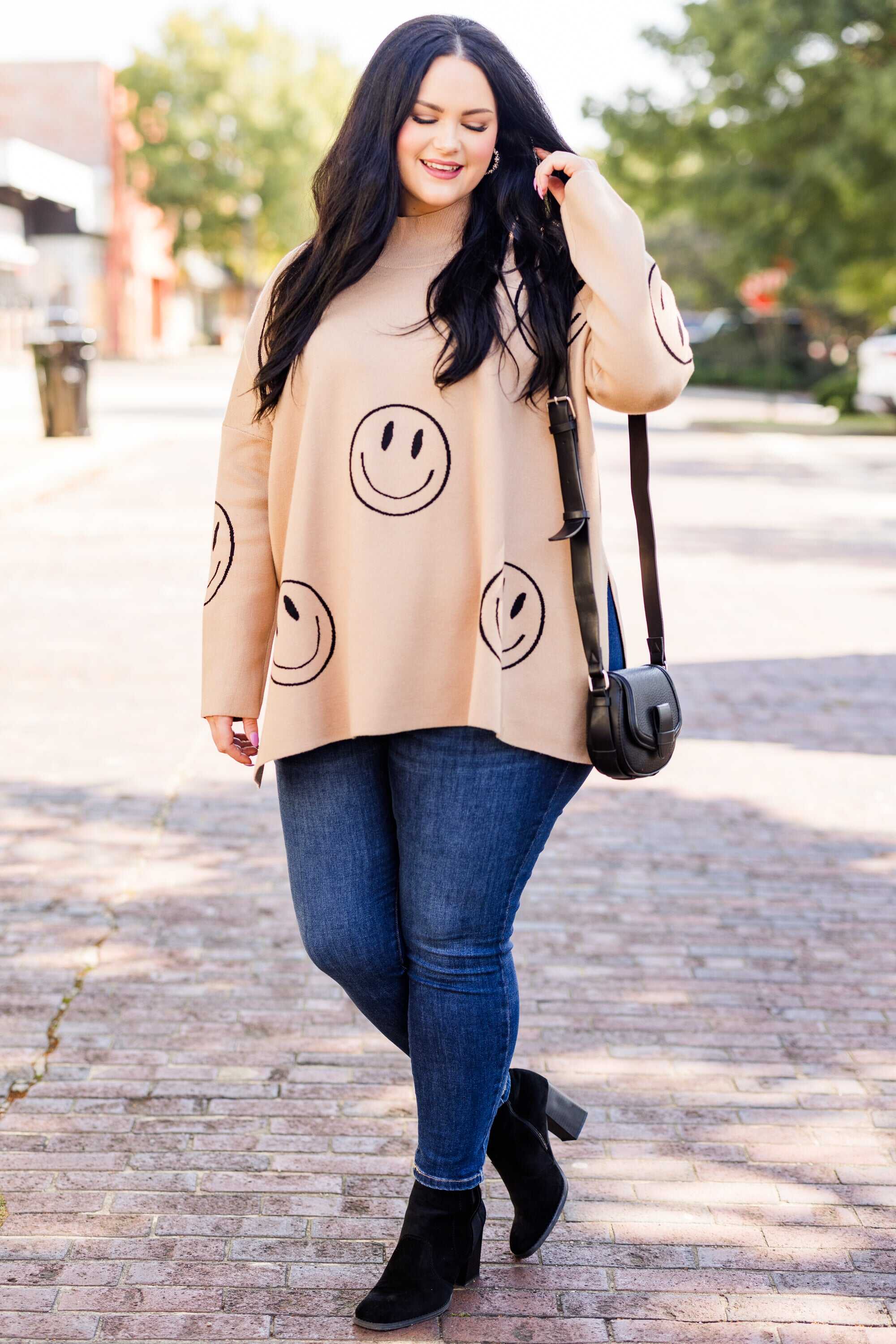 Smile Today Sweater, Mocha