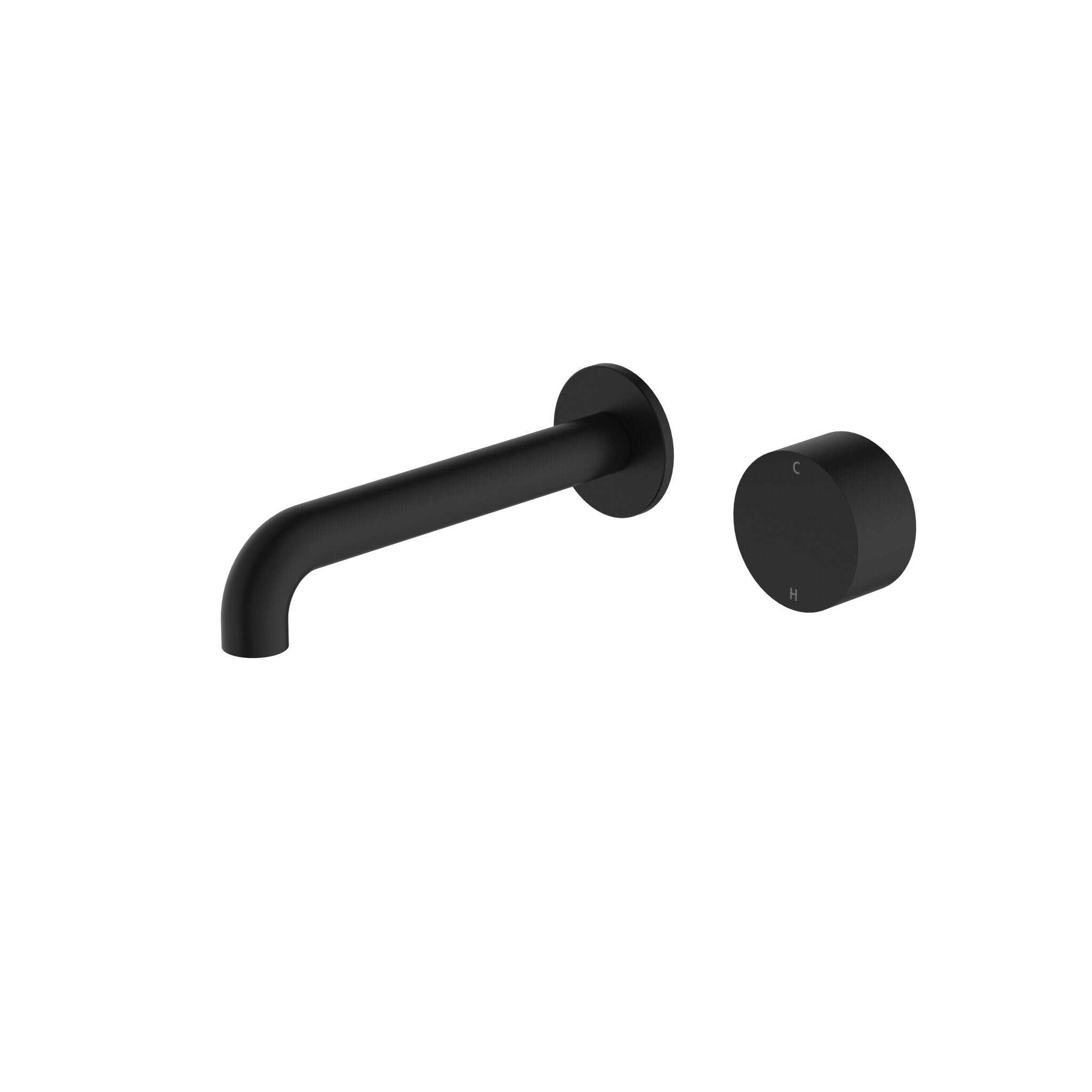 NERO KARA PROGRESSIVE WALL BASIN/BATH SET 185MM MATTE BLACK