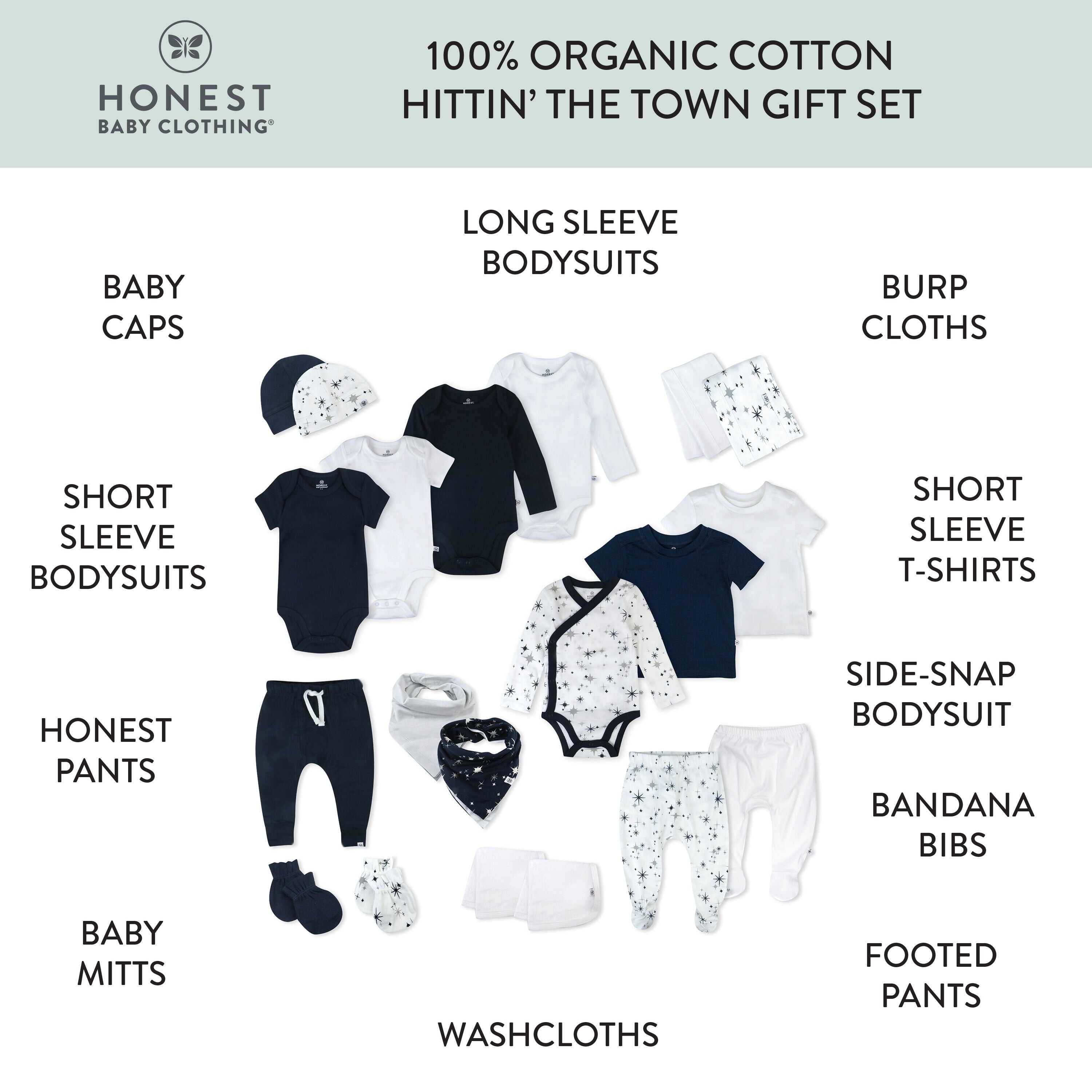 20-Piece HITTIN THE TOWN Organic Cotton Gift Set