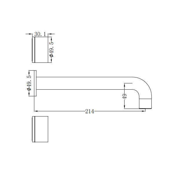 NERO KARA WALL BASIN SET 215MM GUN METAL