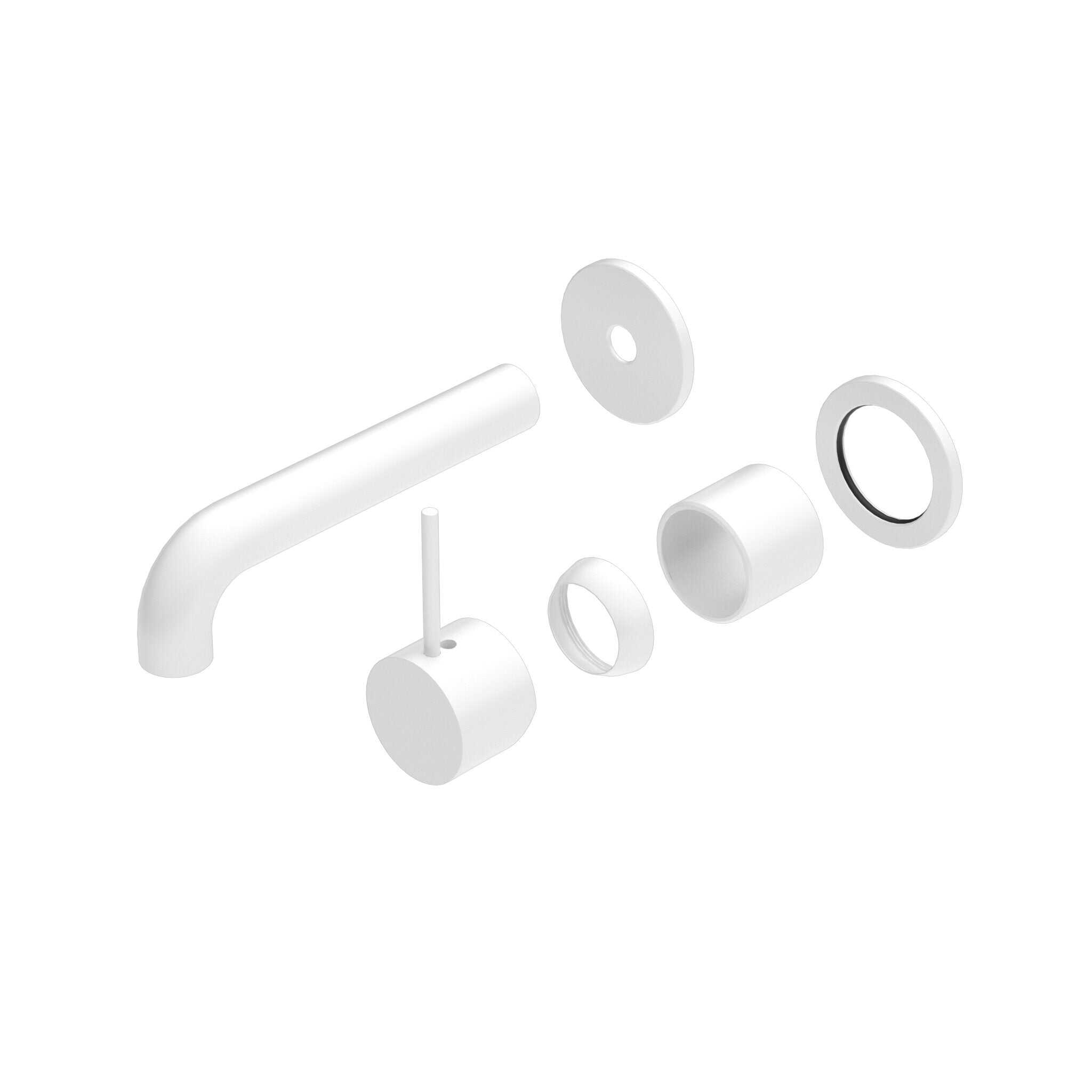 NERO MECCA WALL BASIN/BATH MIXER SEPARETE BACK PLATE HANDLE UP 160MM TRIM KITS ONLY MATTE WHITE