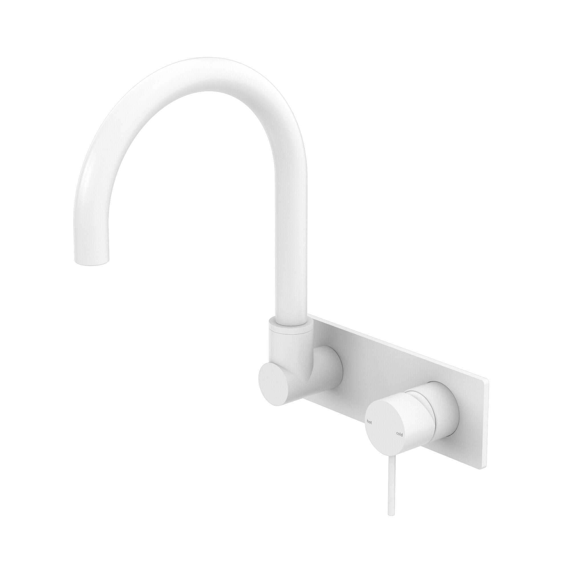 NERO MECCA WALL BASIN/BATH MIXER SWIVEL SPOUT MATTE WHITE