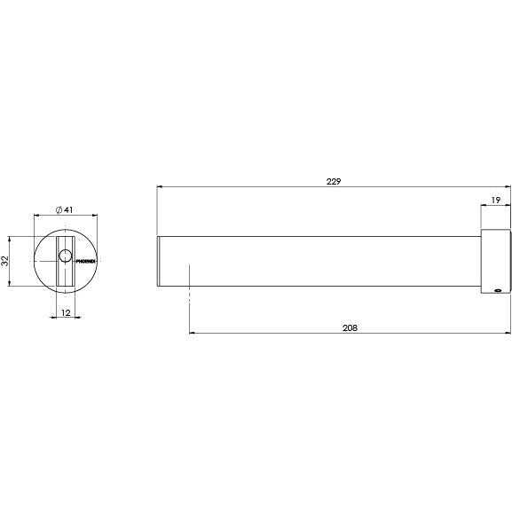 Phoenix Lexi MKII Wall Bath Spout 200mm