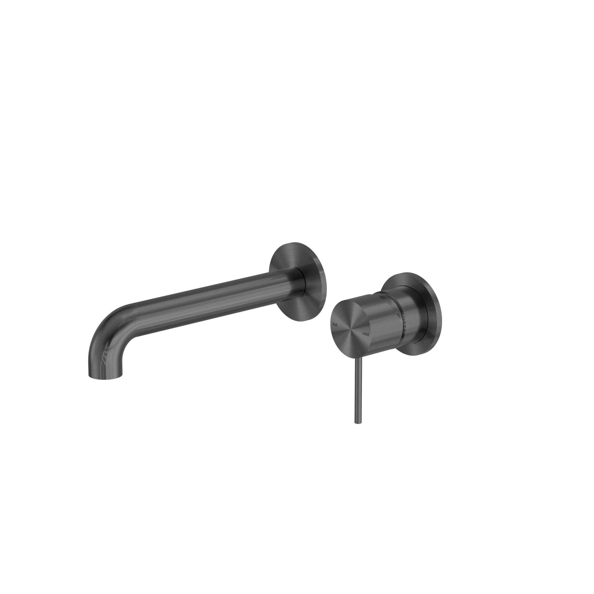 NERO MECCA WALL BASIN/BATH MIXER SEPARETE BACK PLATE 185MM GUN METAL