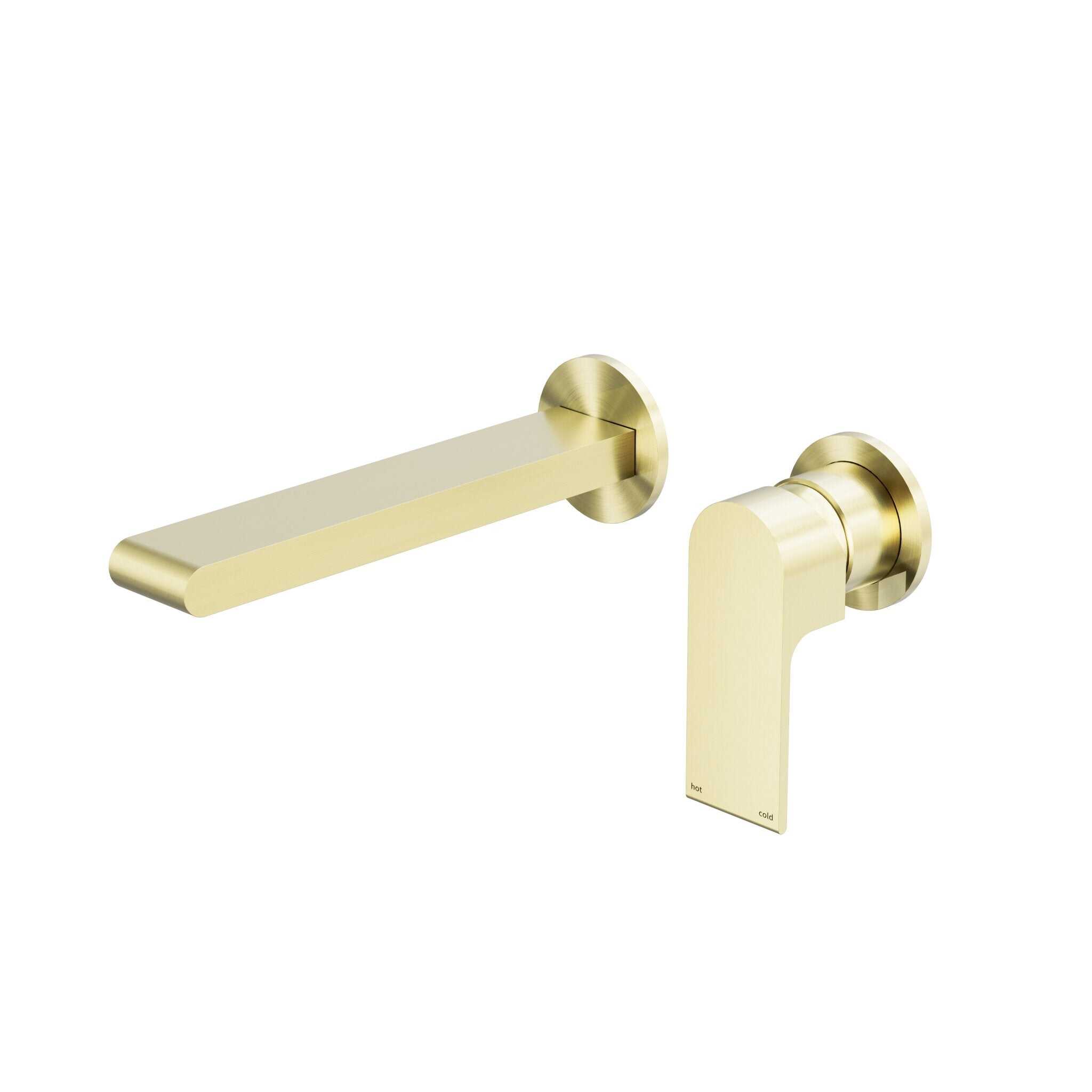 NERO BIANCA WALL BASIN/BATH MIXER SEPARATE BACK PLATE 187MM BRUSHED GOLD