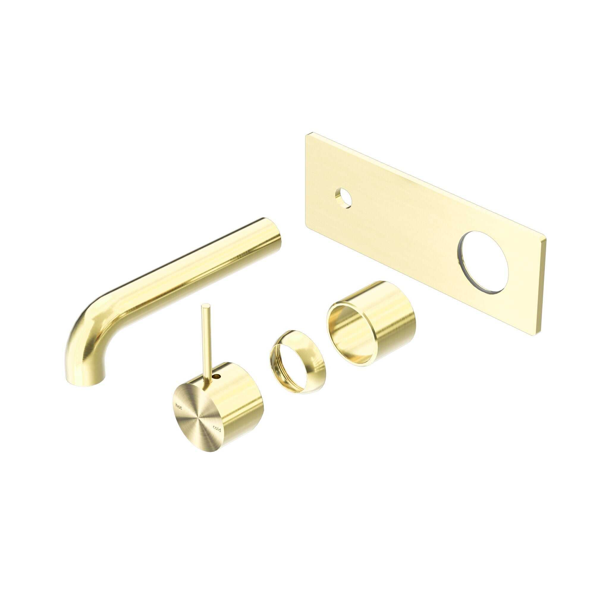 NERO MECCA WALL BASIN/BATH MIXER HANDLE UP 160MM TRIM KITS ONLY BRUSHED GOLD