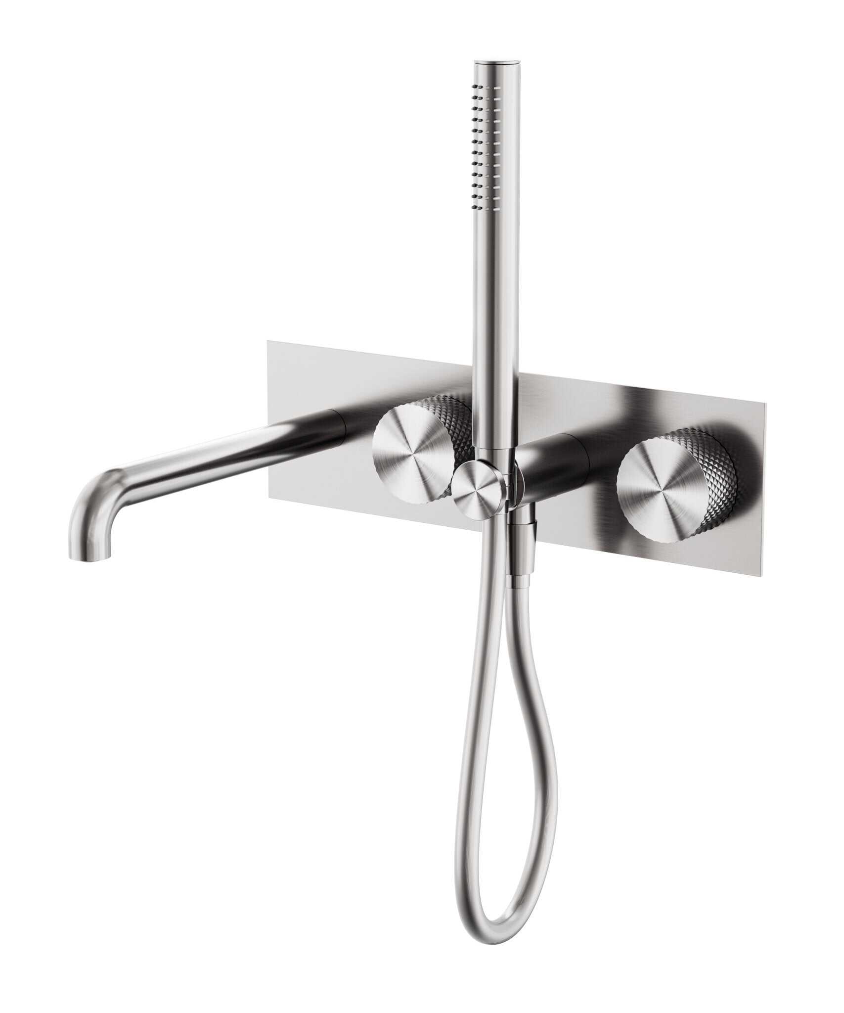 NERO OPAL PROGRESSIVE SHOWER SYSTEM WITH SPOUT 250MM BRUSHED NICKEL