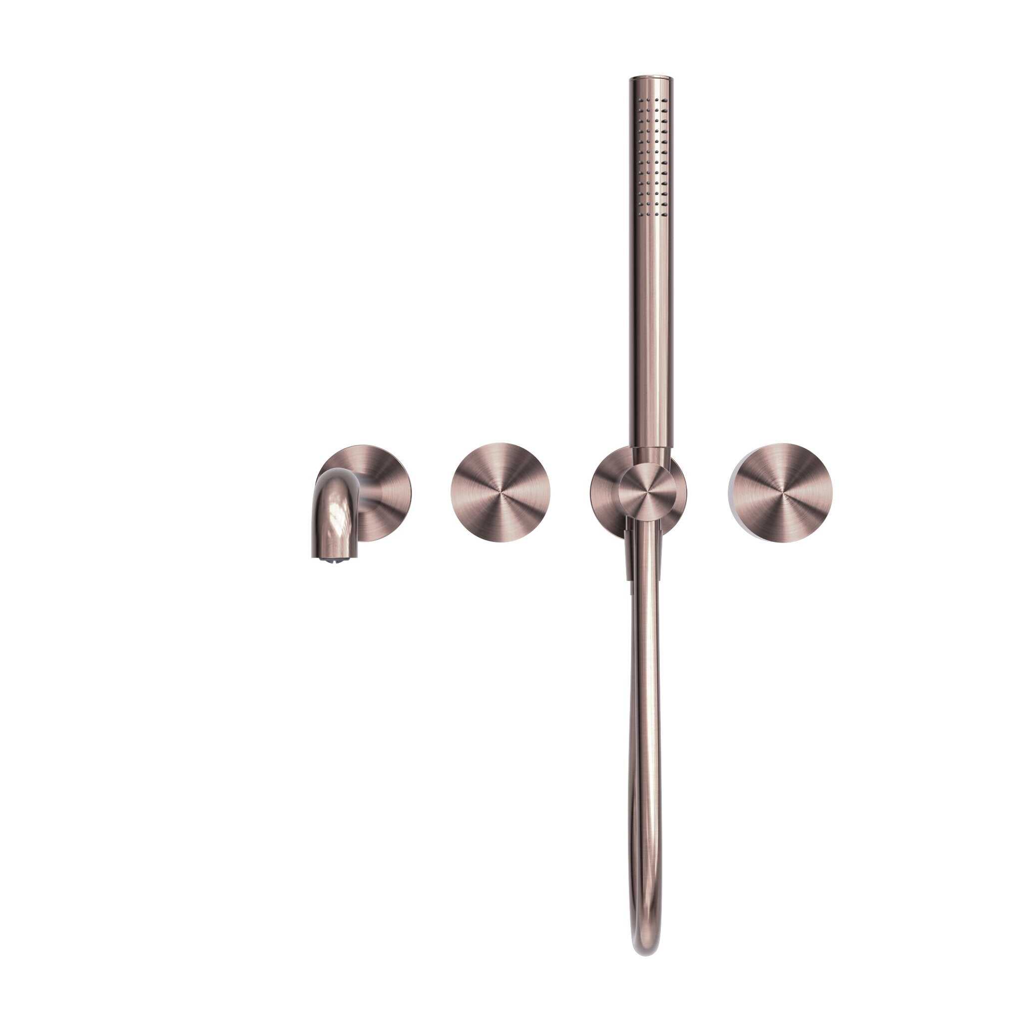 NERO KARA PROGRESSIVE SHOWER SYSTEM SEPARATE PLATE WITH SPOUT 250MM BRUSHED BRONZE