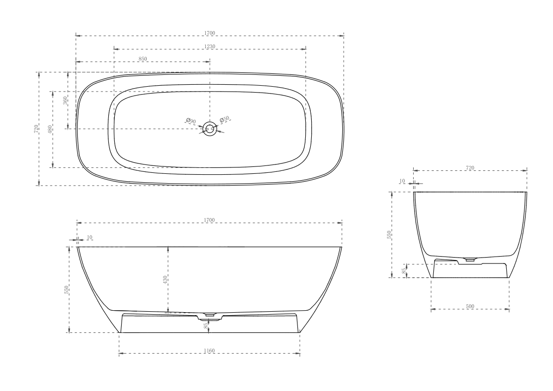 Surface Stone Bathtub