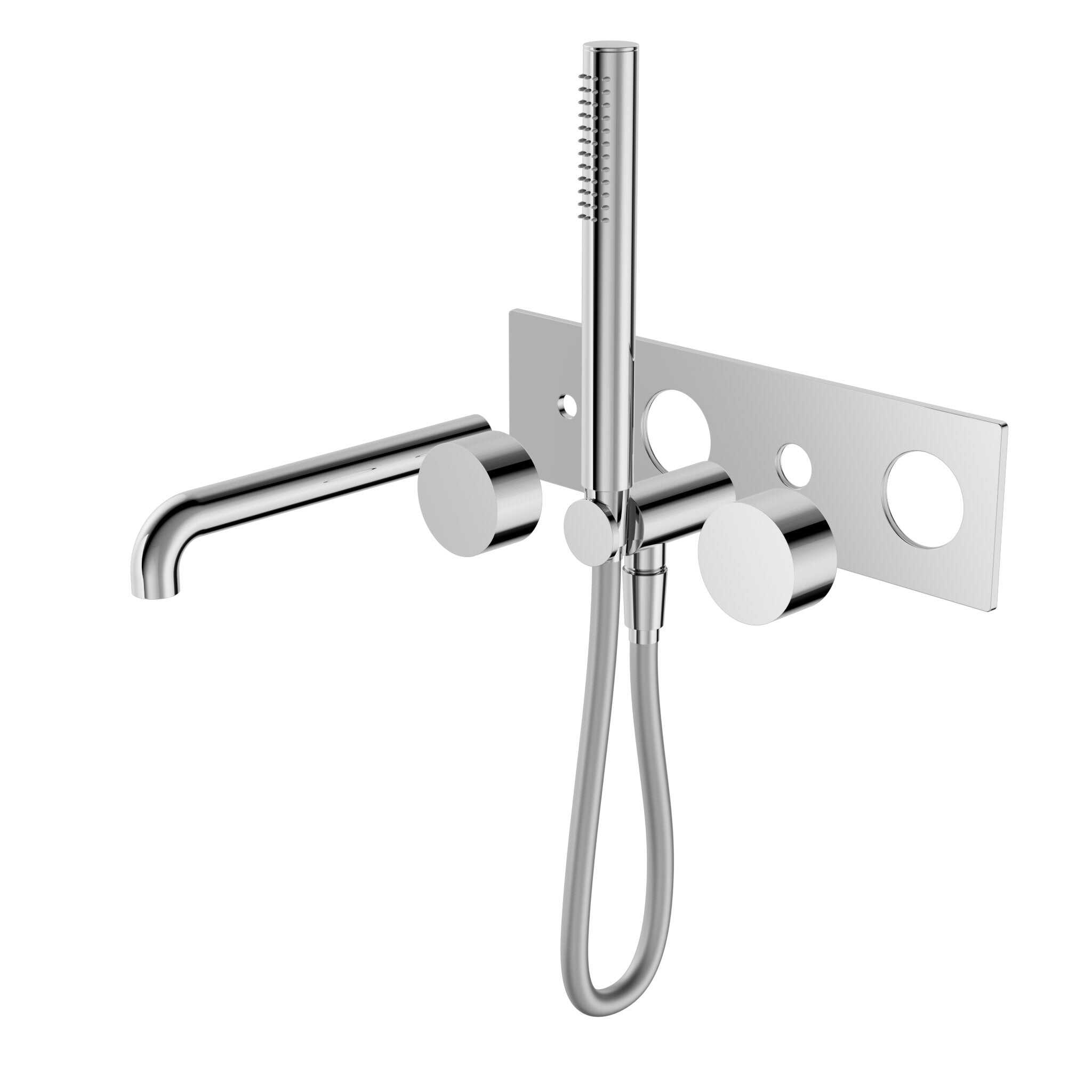 NERO KARA PROGRESSIVE SHOWER SYSTEM WITH SPOUT 230MM TRIM KITS ONLY CHROME