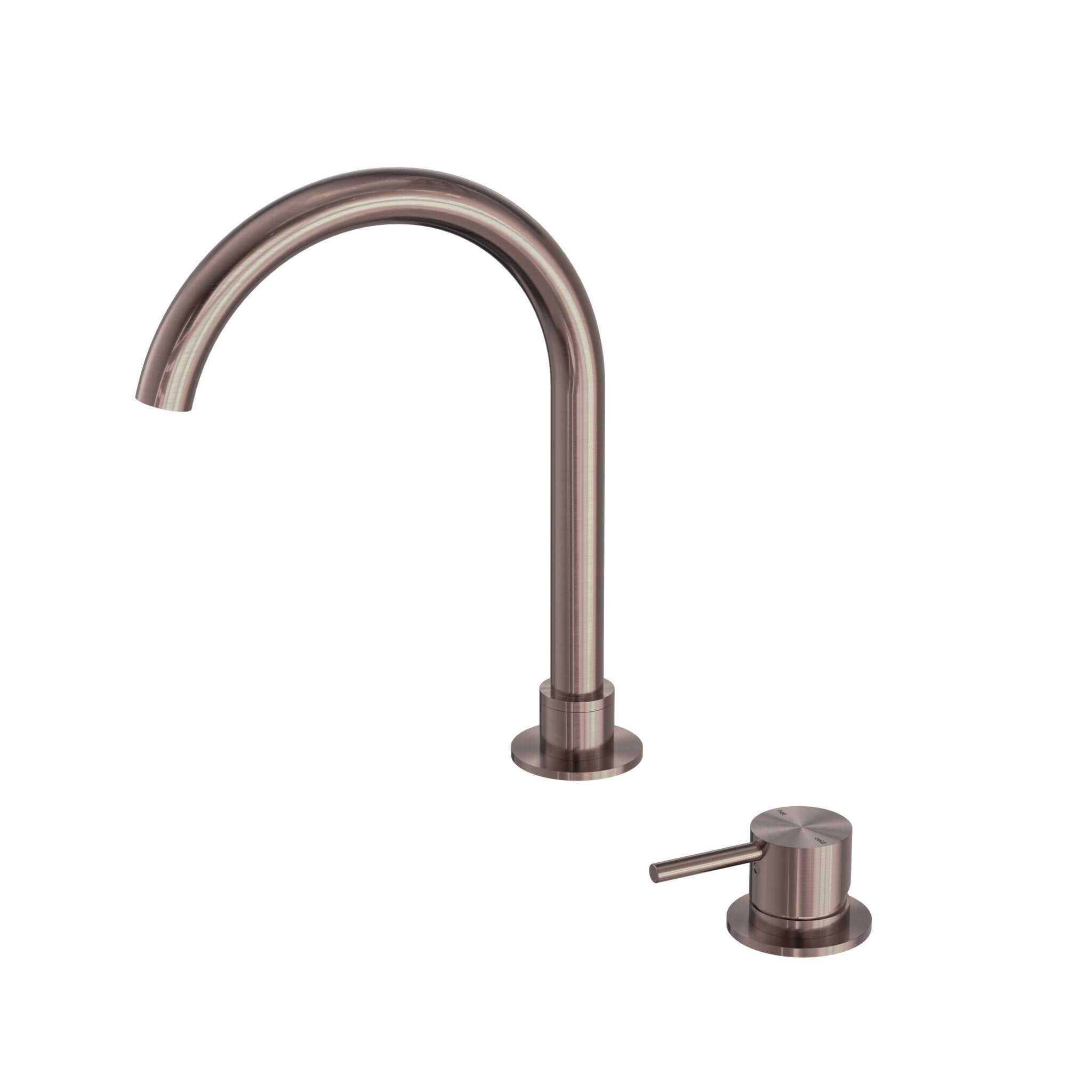 NERO MECCA HOB BASIN MIXER ROUND SWIVEL SPOUT BRUSHED BRONZE