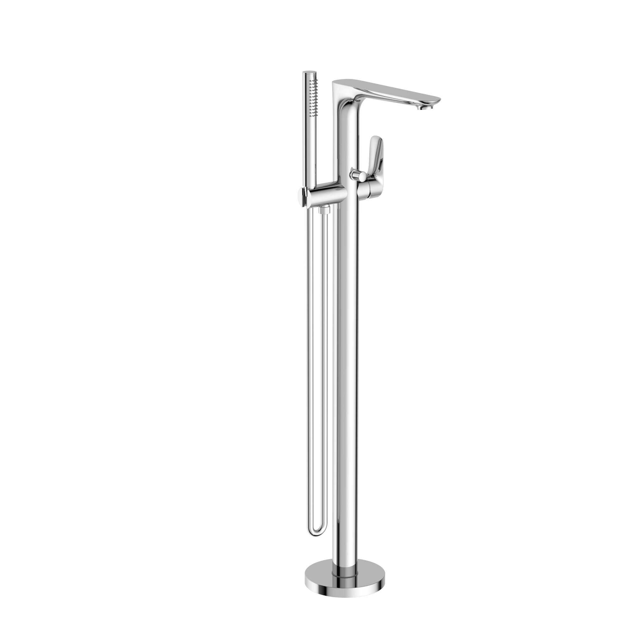 NERO BIANCA FREESTANDING BATH MIXER WITH HAND SHOWER CHROME