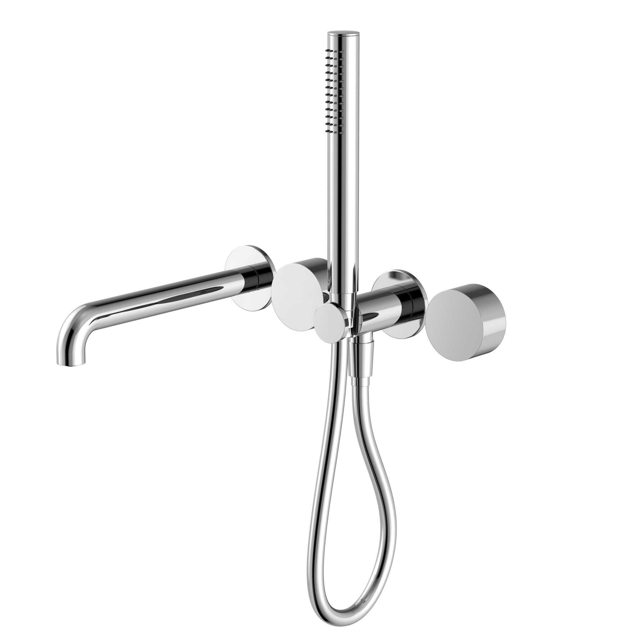 NERO KARA PROGRESSIVE SHOWER SYSTEM SEPARATE PLATE WITH SPOUT 250MM CHROME