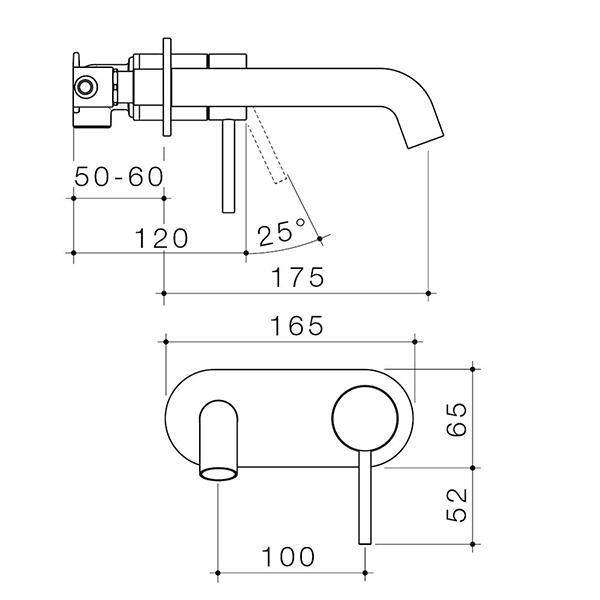 Caroma Liano II 175mm Wall Basin/Bath Mixer