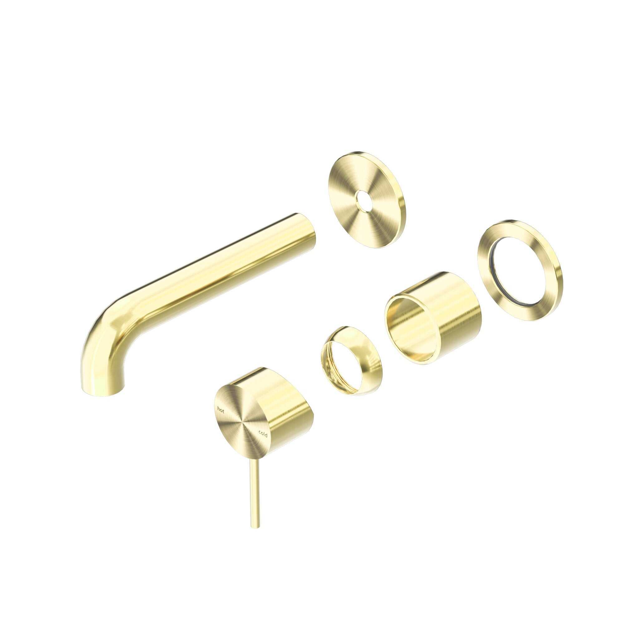 NERO MECCA WALL BASIN/BATH MIXER SEPARETE BACK PLATE 160MM TRIM KITS ONLY BRUSHED GOLD