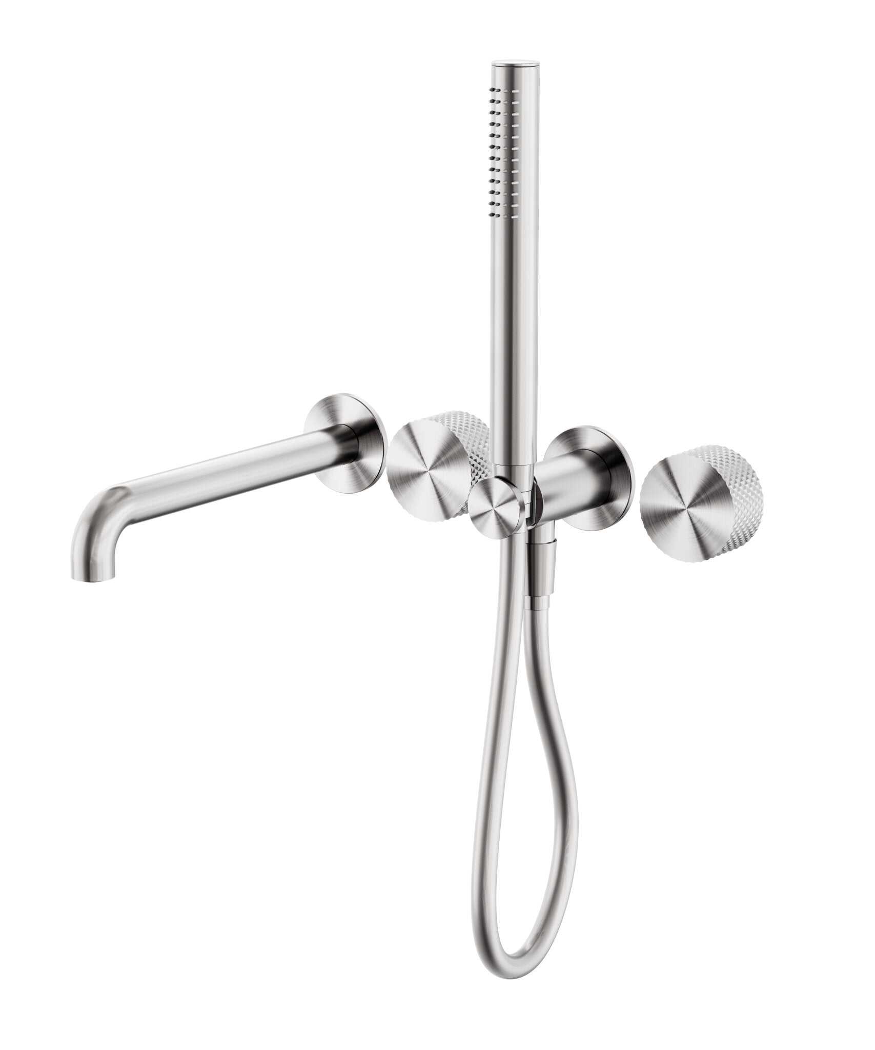 NERO OPAL PROGRESSIVE SHOWER SYSTEM SEPARATE PLATE WITH SPOUT 250MM BRUSHED NICKEL