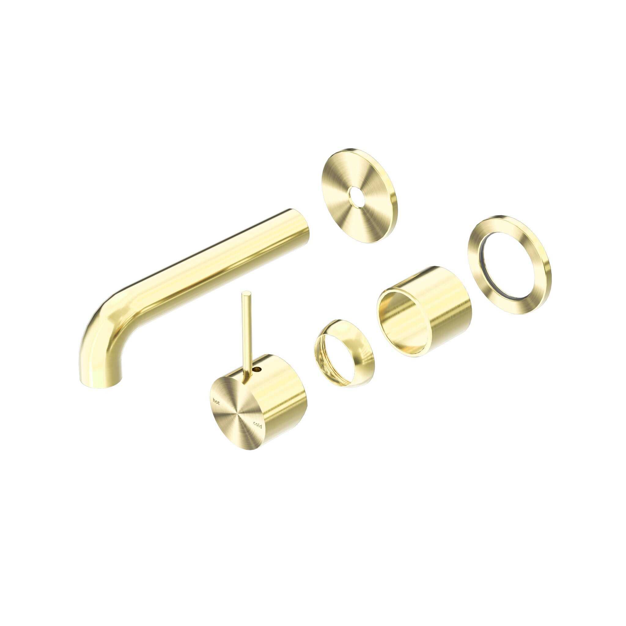 NERO MECCA WALL BASIN/BATH MIXER SEPARETE BACK PLATE HANDLE UP 160MM TRIM KITS ONLY BRUSHED GOLD