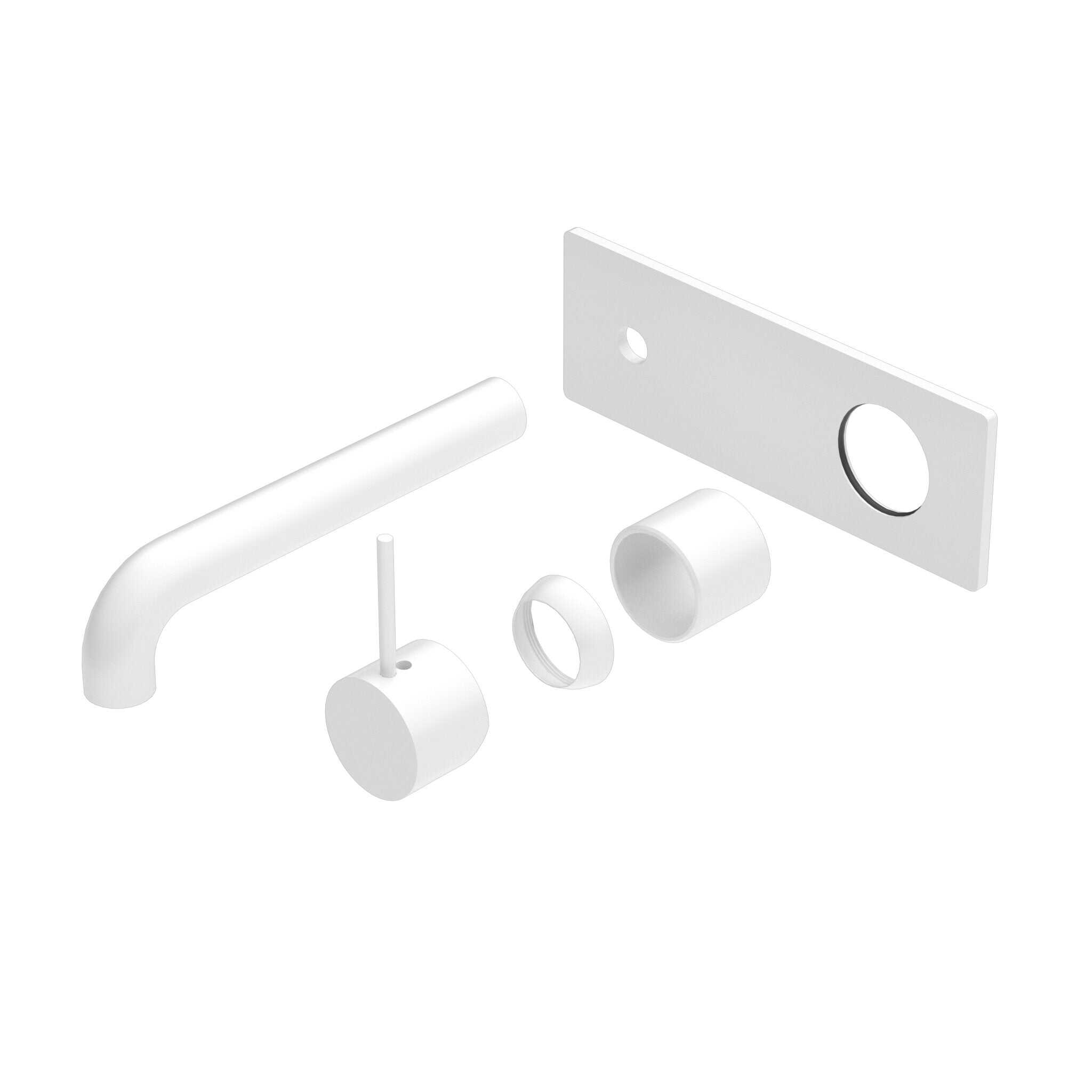 NERO MECCA WALL BASIN/BATH MIXER HANDLE UP 185MM TRIM KITS ONLY MATTE WHITE