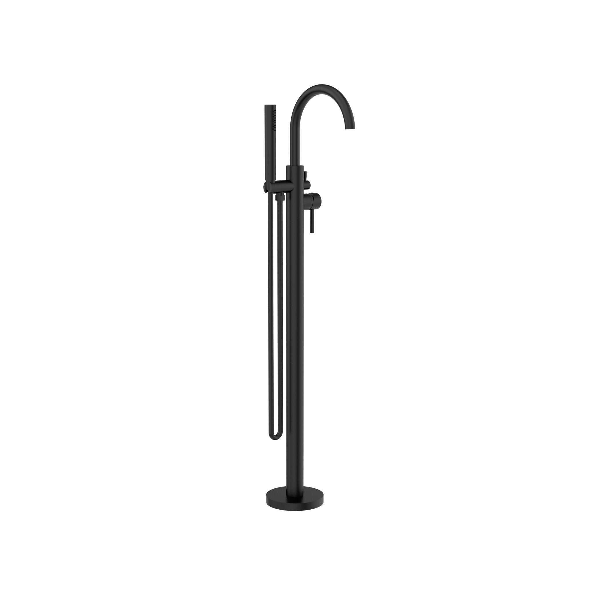 NERO MECCA ROUND FREESTANDING MIXER WITH HAND SHOWER MATTE BLACK